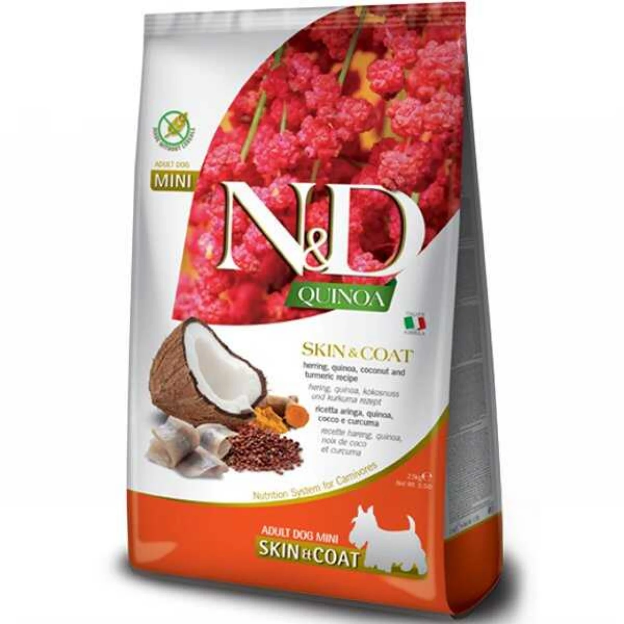 N&D KİNOA SKİN&COAT ÖRDEK HİNDİZTAN CEVİZİ ADULT MINI 2.5 KG