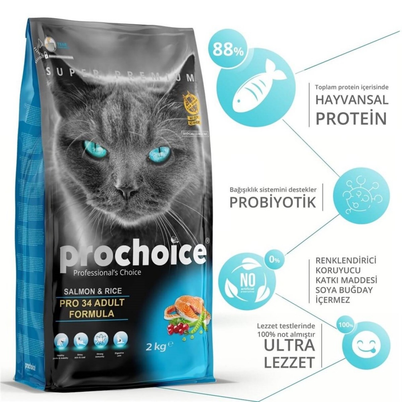 PROCHOİCE CAT ADULT SOMONLU 15 KG
