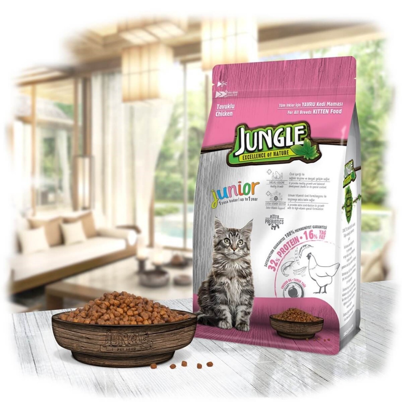 JUNGLE YAVRU TAVUKLU KEDİ MAMASI 500 G