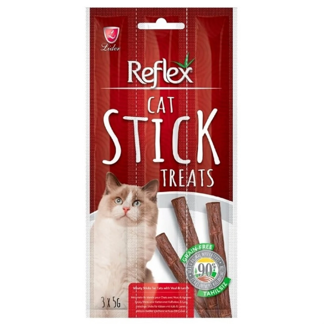 REFLEX PLUS CAT BİFTEKLİ VE KUZU ETLİ KEDİ ÖDÜLÜ 3*5 GR. RFT-027
