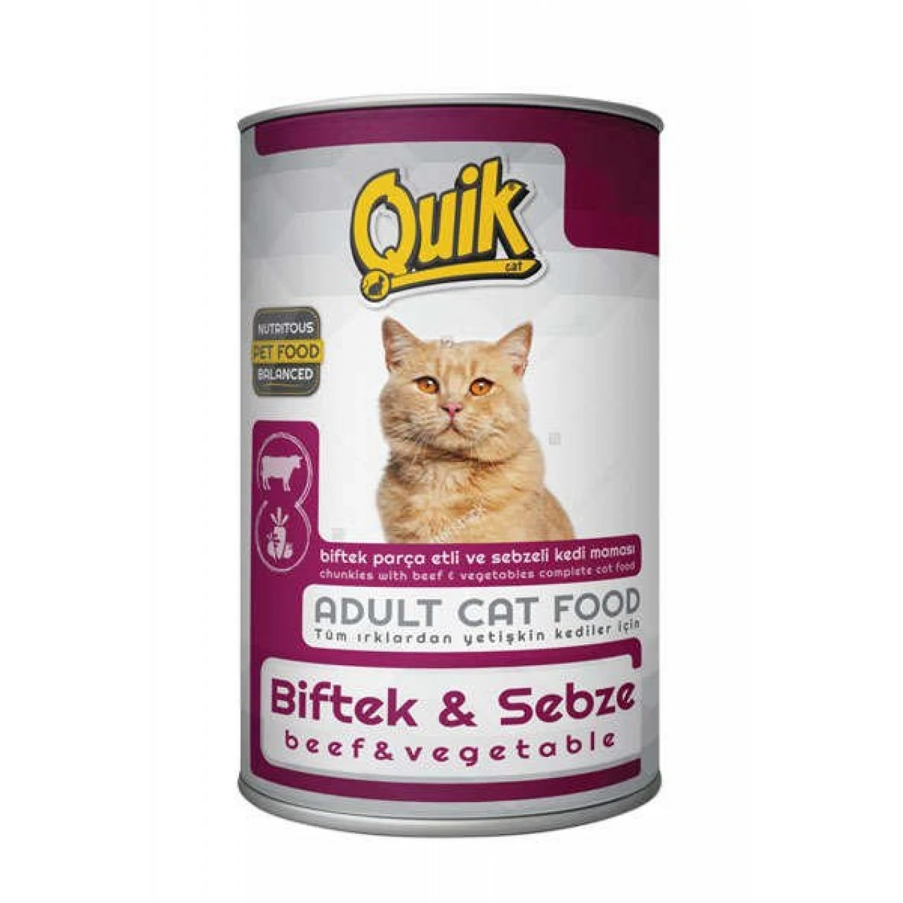 QUİK CAT ADULT BİFTEK & SEBZE YAŞ MAMA 415 G