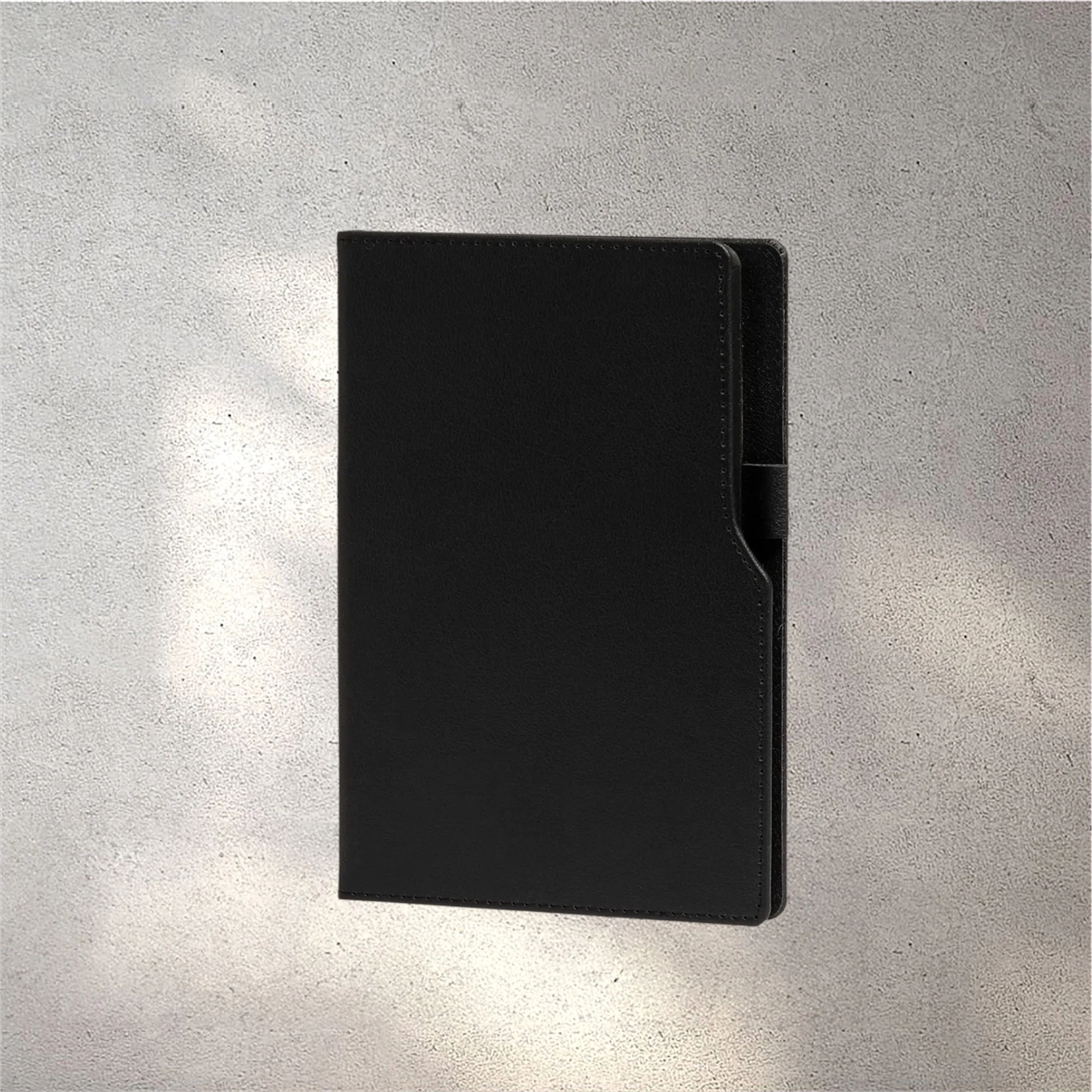 14,5 x 21 cm Termo Deri PU Sert Kapaklı Tarihsiz Defter, 224 Sayfa, 80 gr Ivory Krem Çizgili İç Kağıt, Kenar Boyalı, Kalem Tutuculu