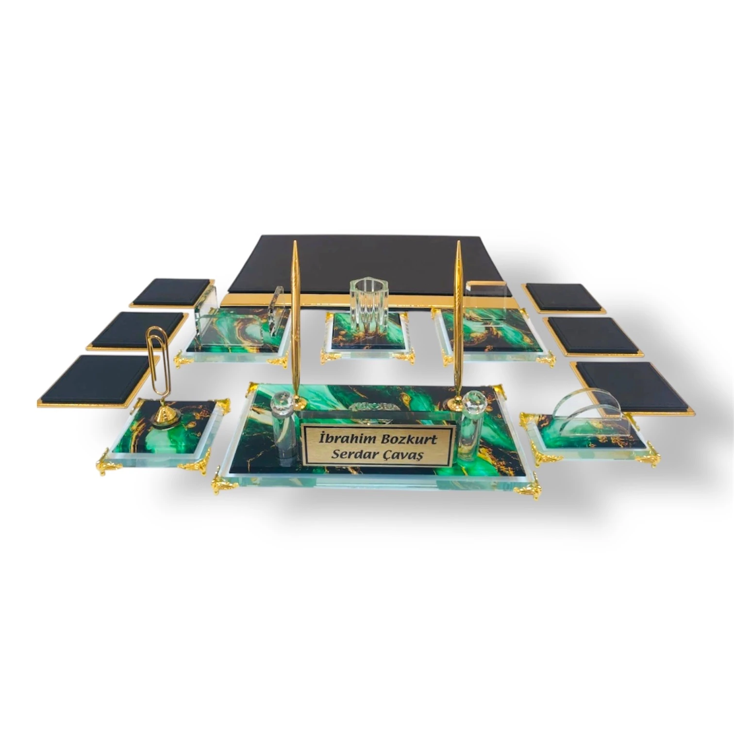 13 Parça Zümrüt Masa Seti