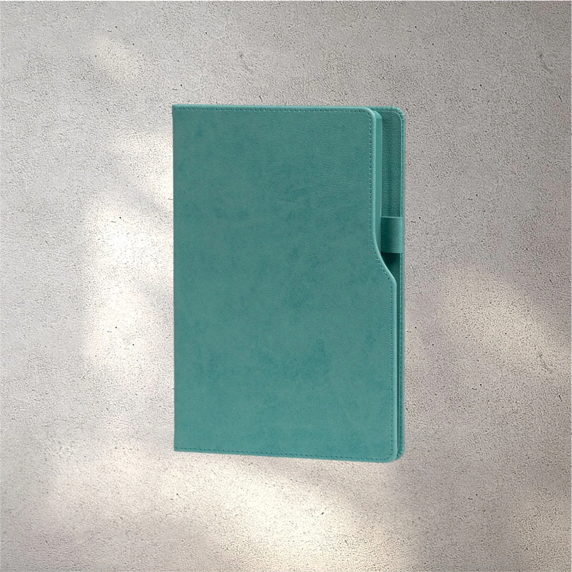 14,5 x 21 cm Termo Deri PU Sert Kapaklı Tarihsiz Defter, 224 Sayfa, 80 gr Ivory Krem Çizgili İç Kağıt, Kenar Boyalı, Kalem Tutuculu