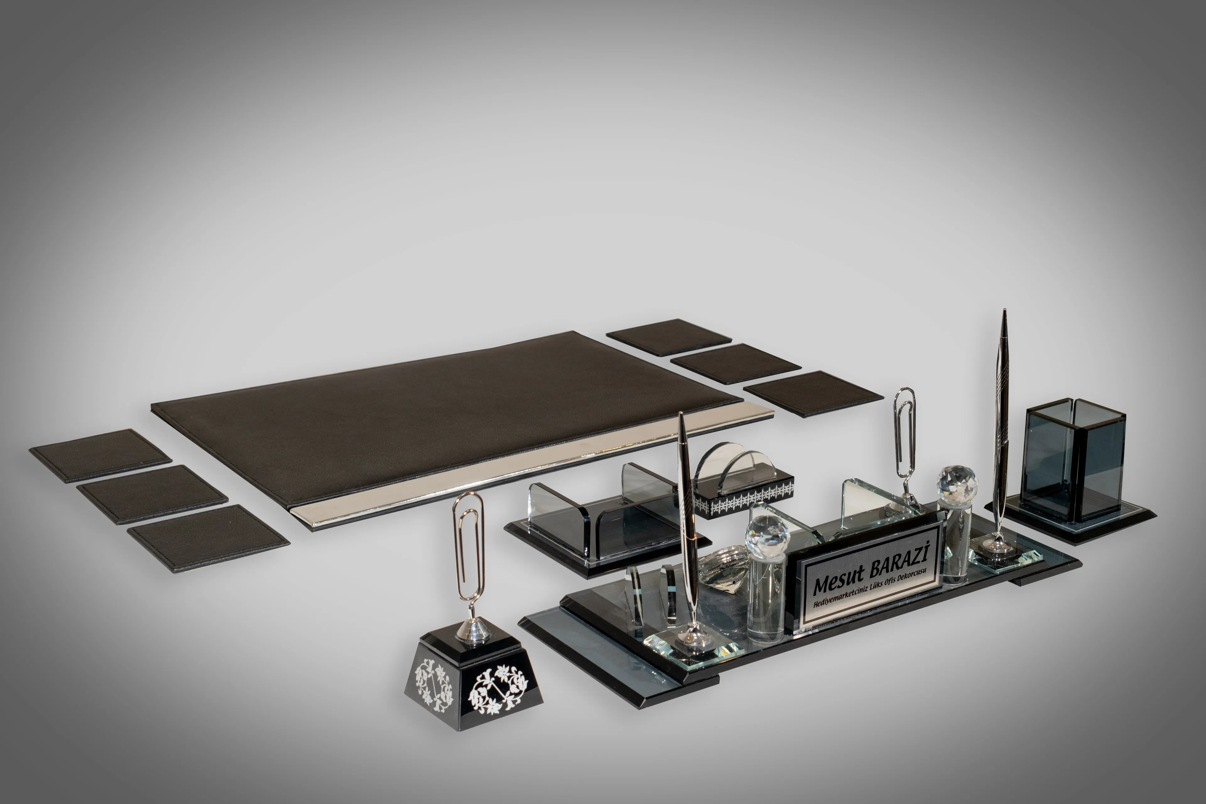 12 Parça Gümüş Kristal Premium Masa Seti 