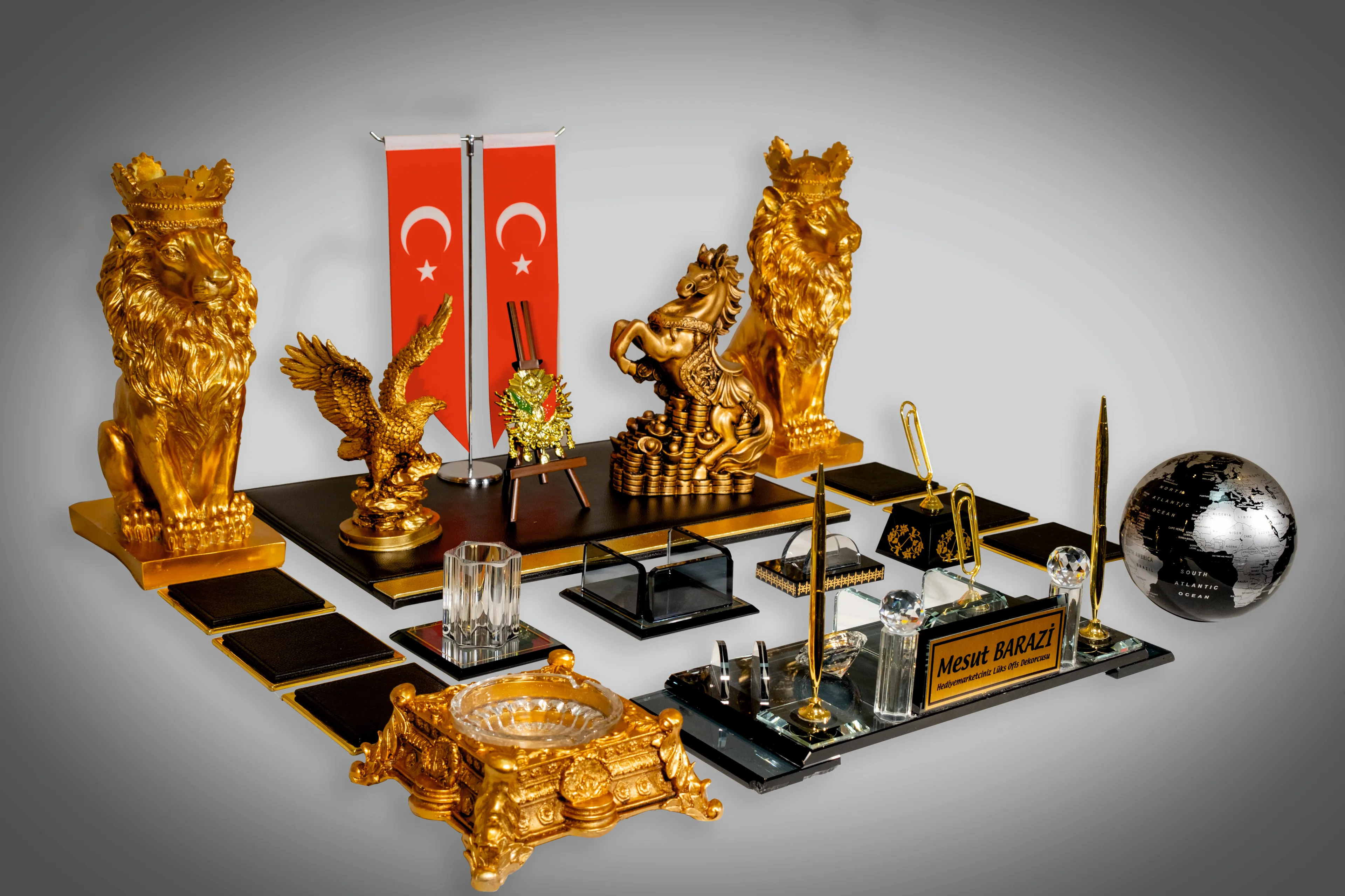 20 Parça Altın Kristal Premium Masa Seti