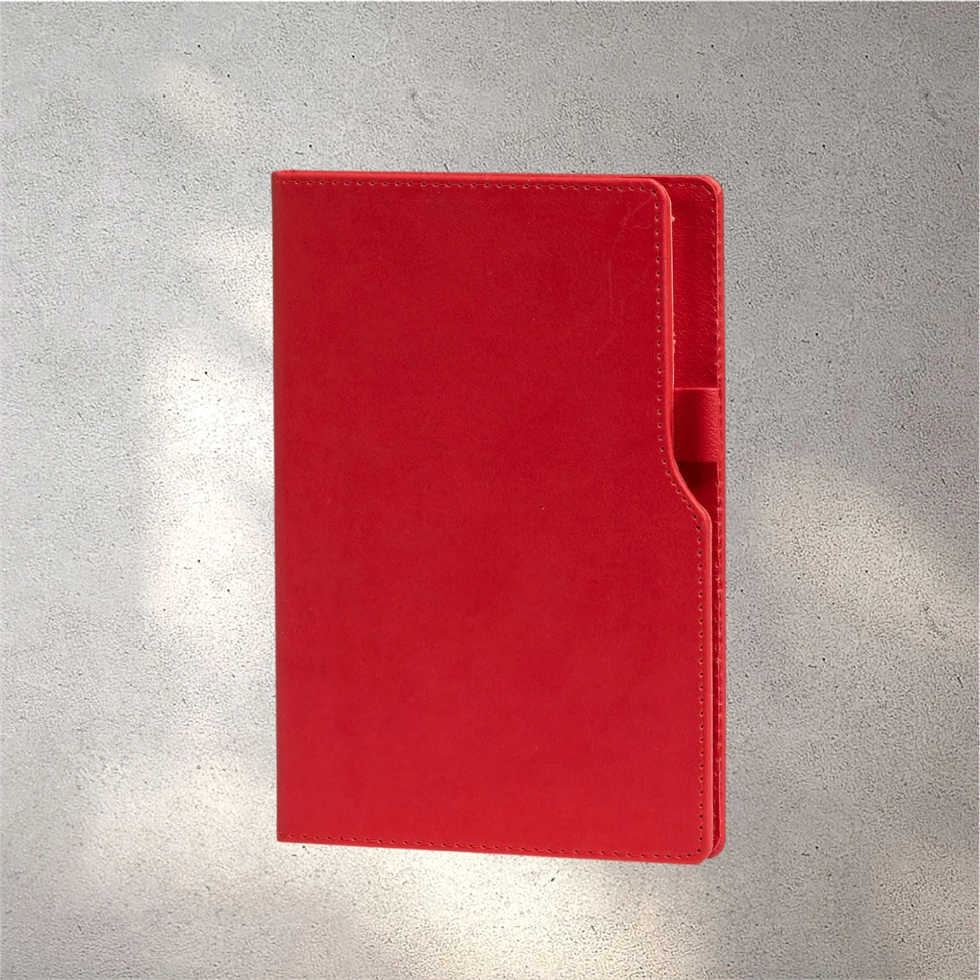 14,5 x 21 cm Termo Deri PU Sert Kapaklı Tarihsiz Defter, 224 Sayfa, 80 gr Ivory Krem Çizgili İç Kağıt, Kenar Boyalı, Kalem Tutuculu