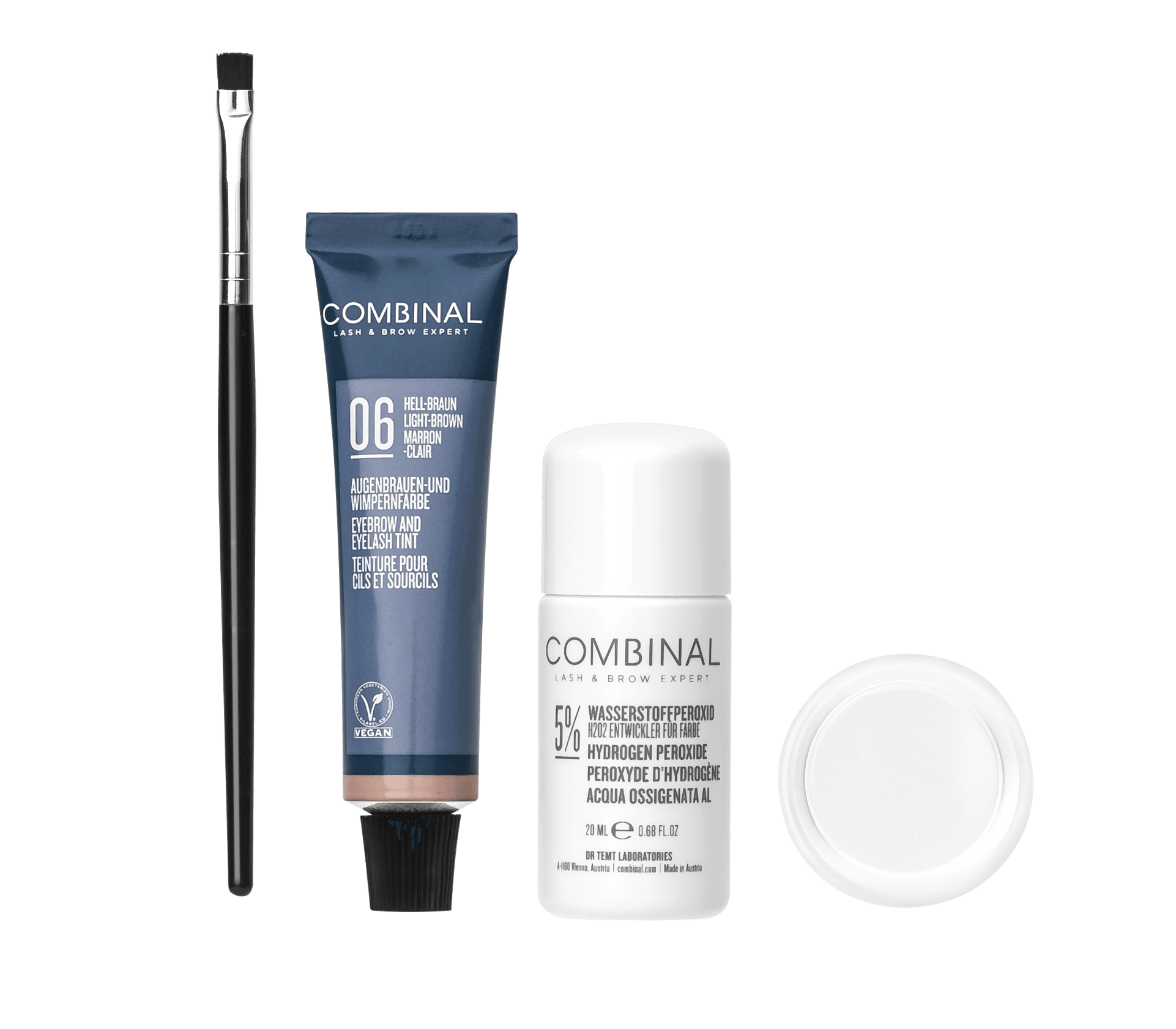 Kaş ve Kirpik Boyası Seti #06 açık kahve / 15ML + Boya 20 ml Oksidan