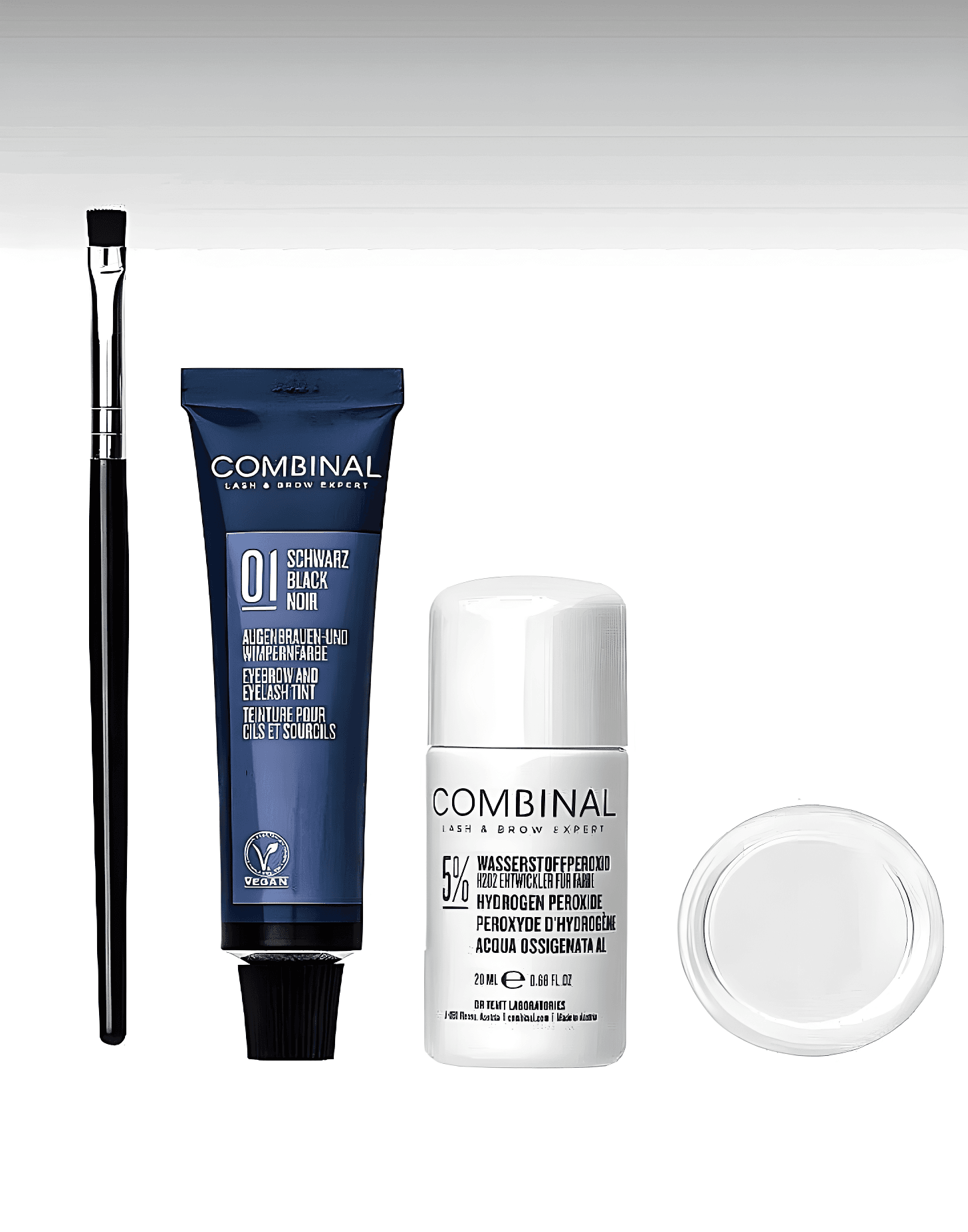 Combinal Kaş ve Kirpik Boyası Seti 15ML Boya 20 ml Oksidan No:1 Black