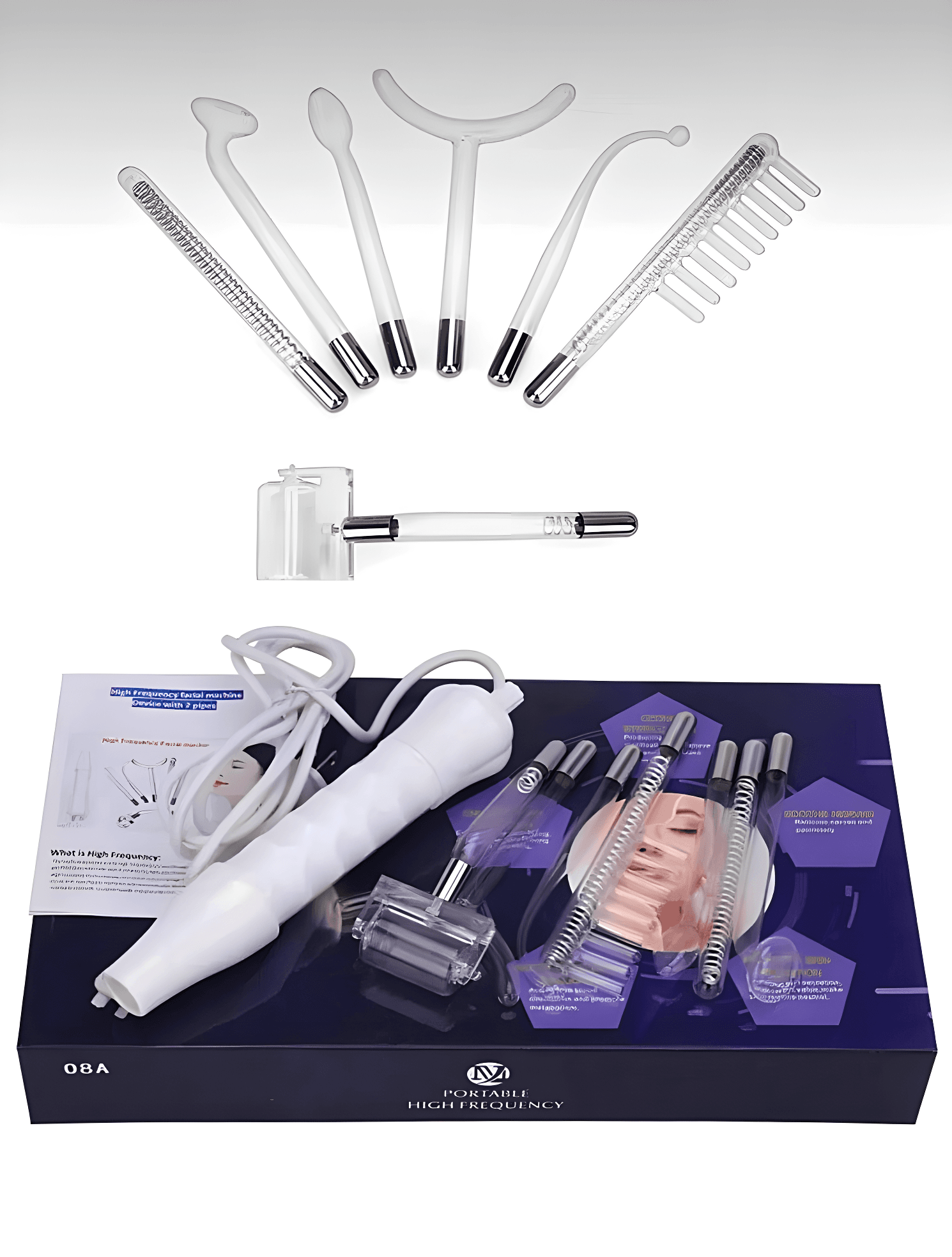 High Frequency High Frequency Skin Care Device with 7 Tubes