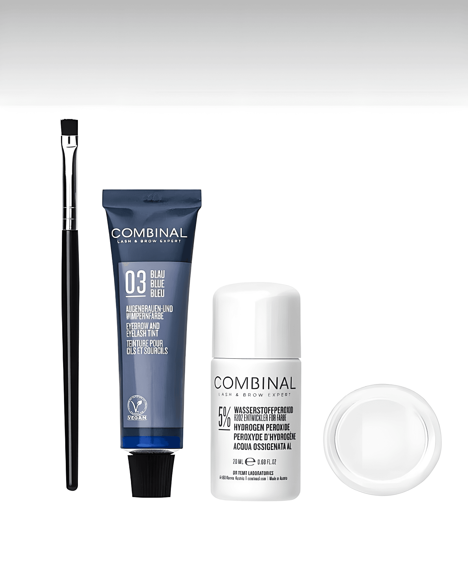 Combinal Kaş ve Kirpik Boyası Seti 15ML Boya *20ML Oks.no3 Açık Mavi