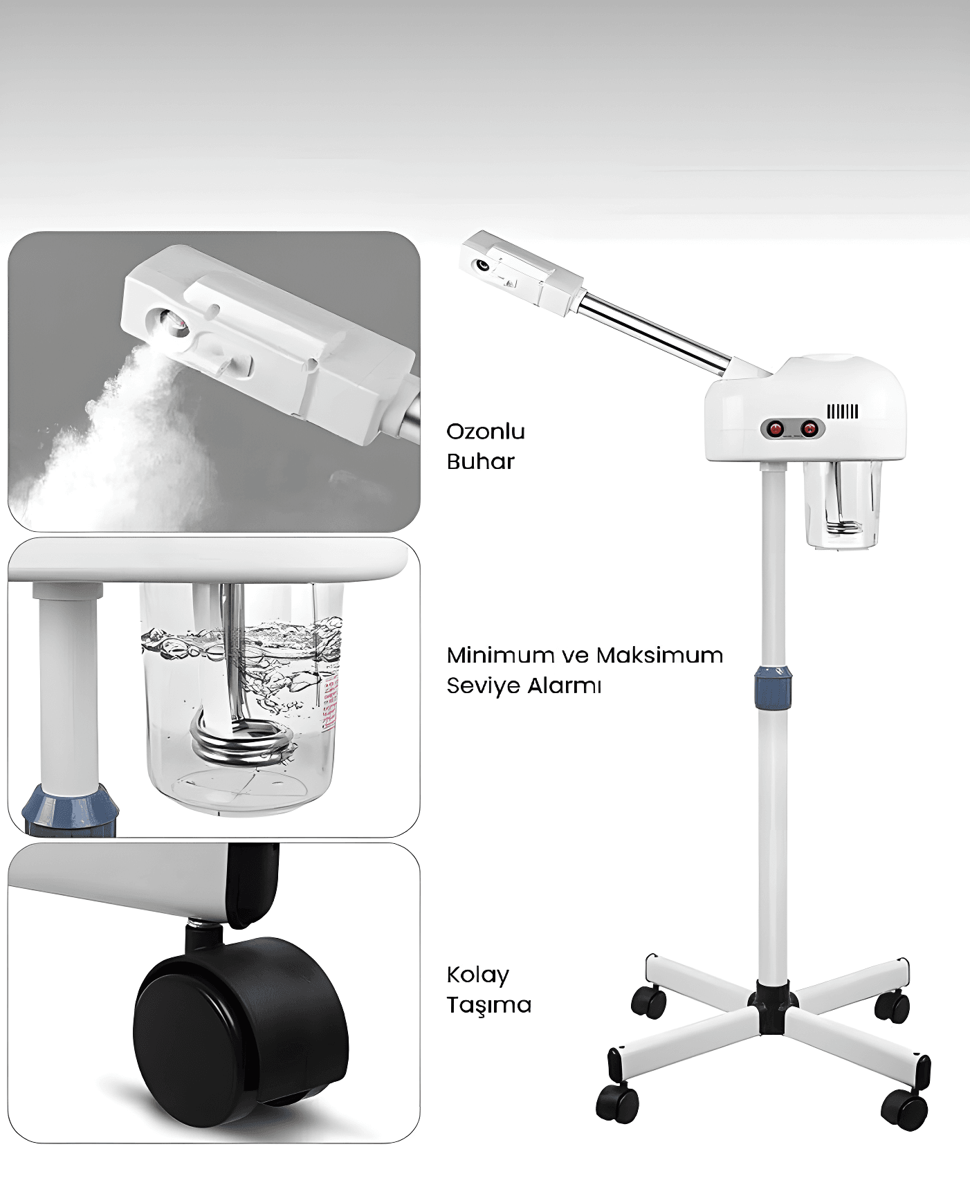 Hydrafacial 8in1 (Big Motor) + Vapozon Steam + Magnifying Loop Light (American Skin Care Set)