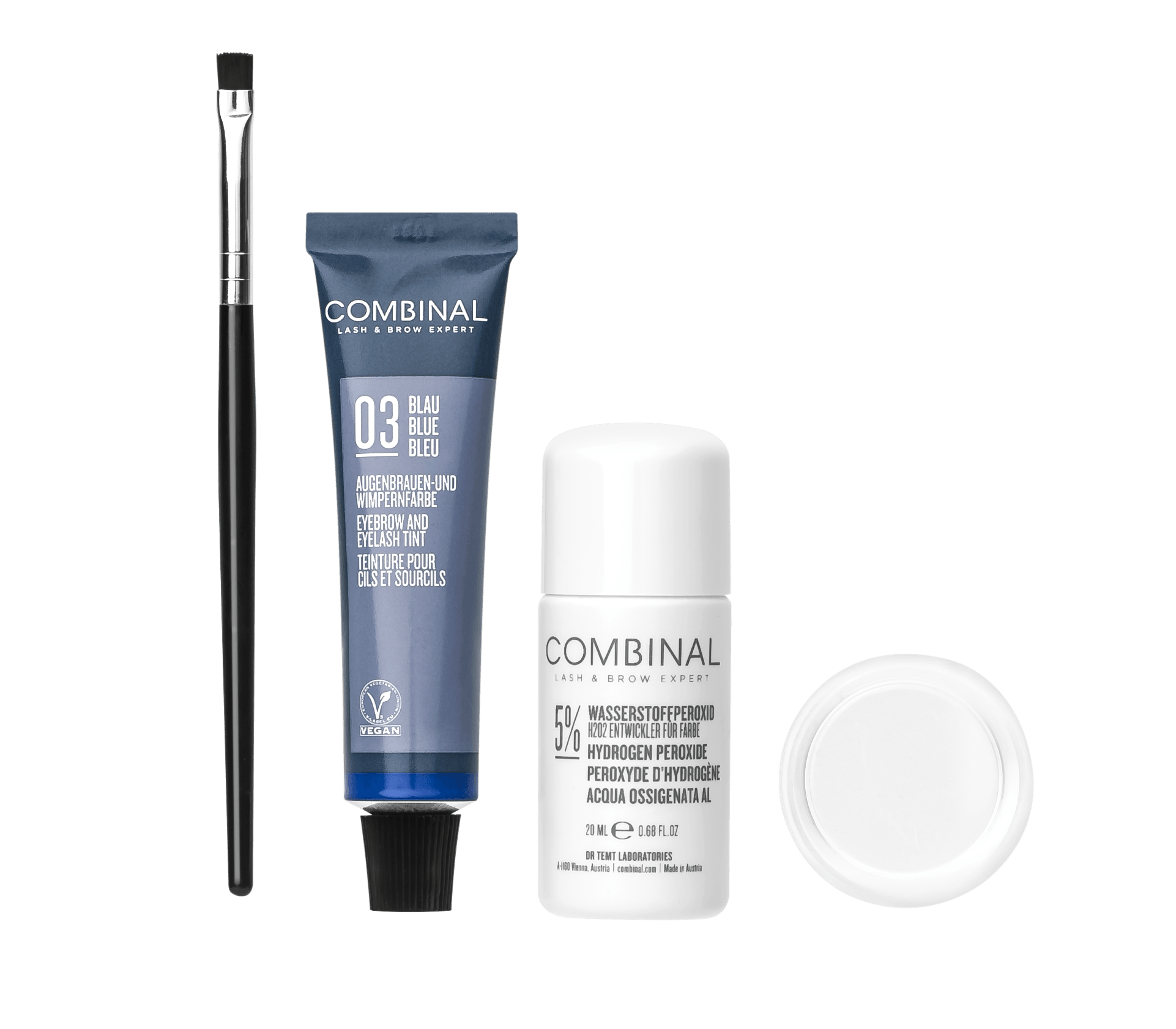 Kaş ve Kirpik Boyası Seti #03 mavi / 15ML + Boya 20 ml Oksidan