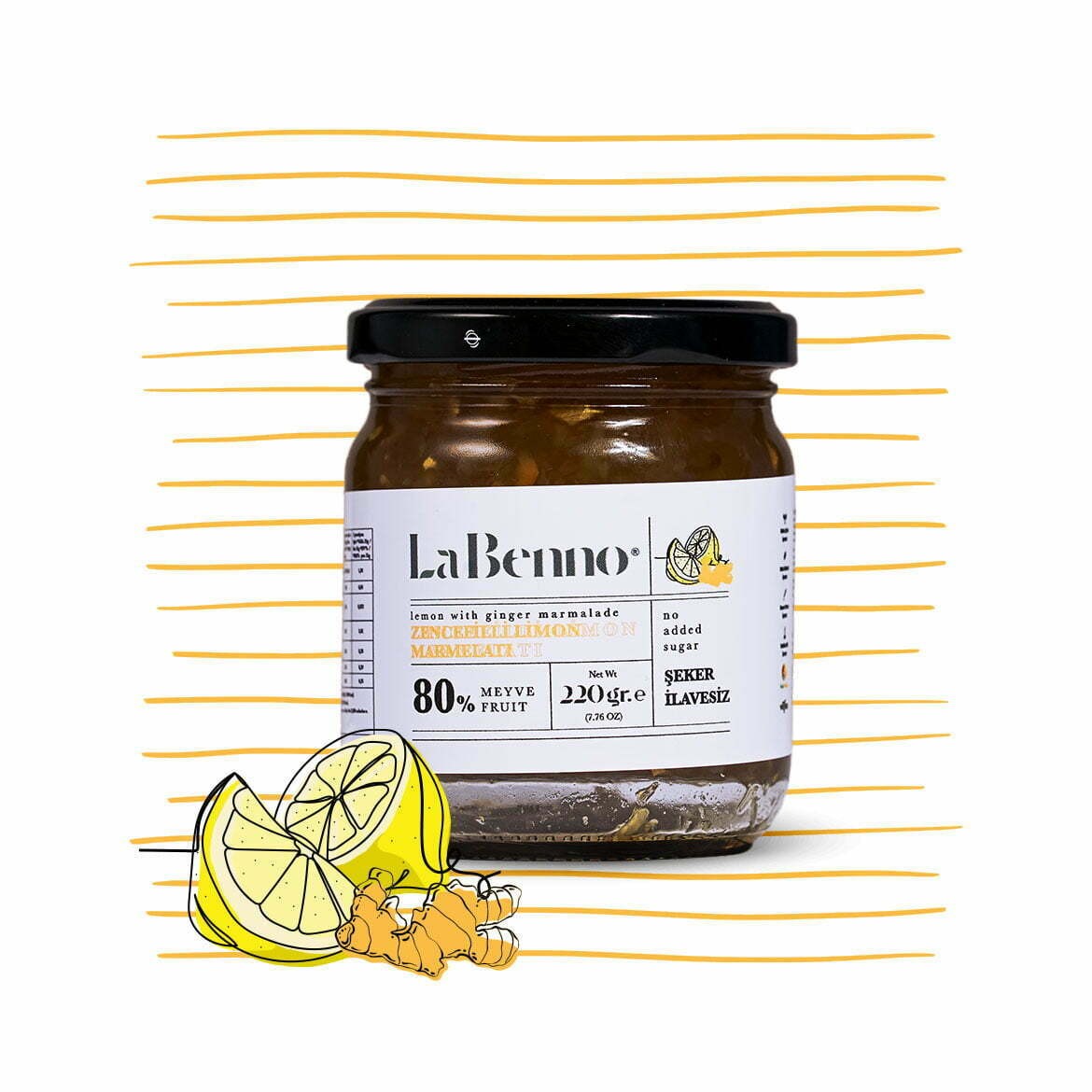 Atiye Laçin Zencefilli Limon Marmelatı 220 Gr