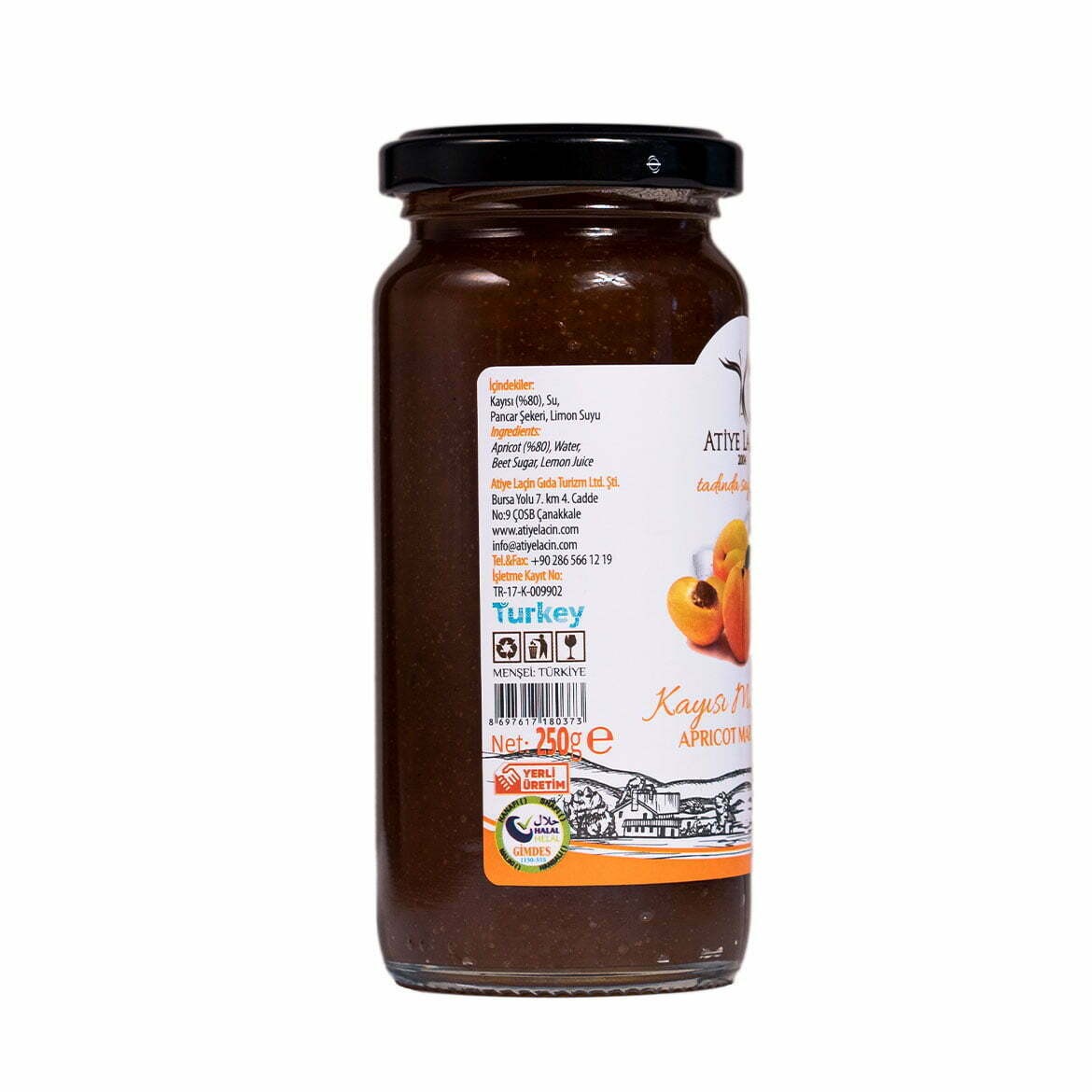 Atiye Laçin Kayısı Marmelatı 250 Gr