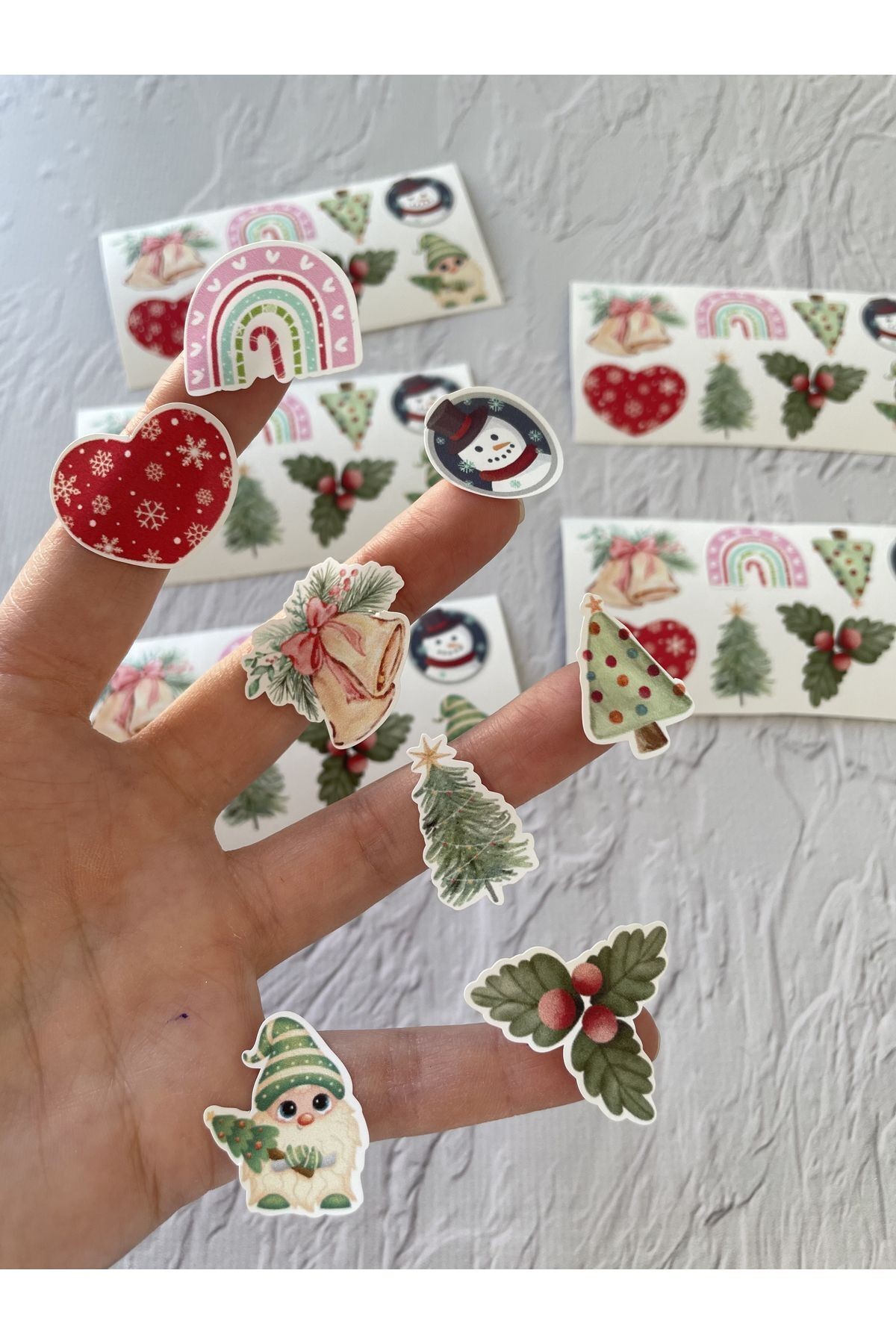 Yeni Yıl Temalı Mini Opak Sticker Set / Telefon-Notebook-Laptop Etiketi