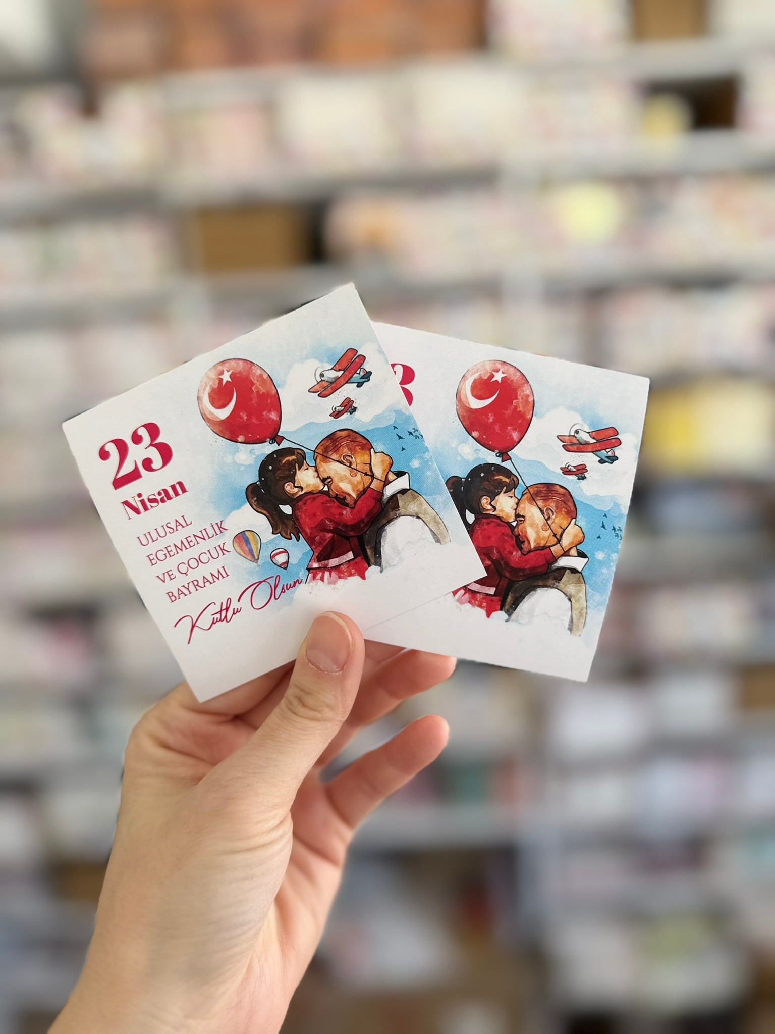 23 Nisan Ulusal Egemenlik Ve Çocuk Bayramı Temalı Tebrik - Bileklik - Not Kartı / 9-9,5 Cm. 30 Adet