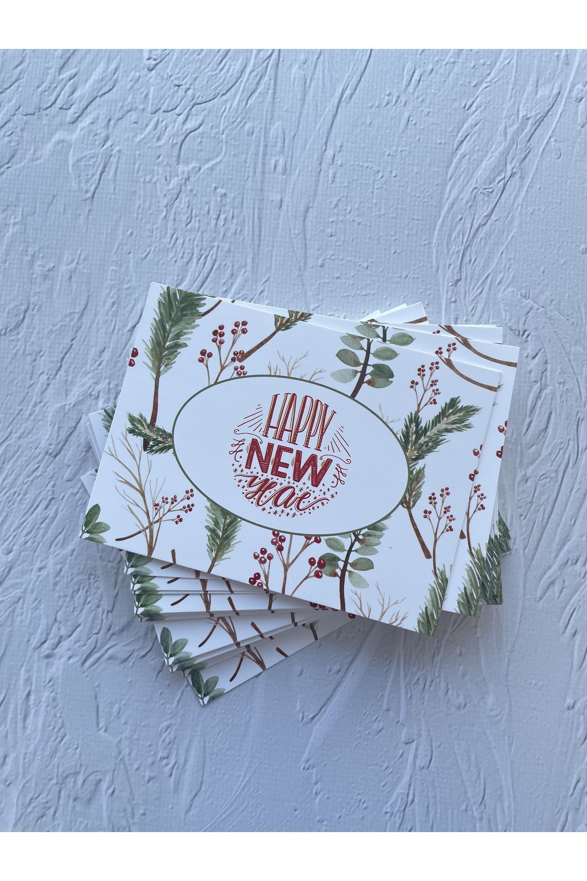 Yılbaşı -Yeni Yıl Teşekkür / Not Kartı 9,5-13 cm. Happy New Year - 30 Adet