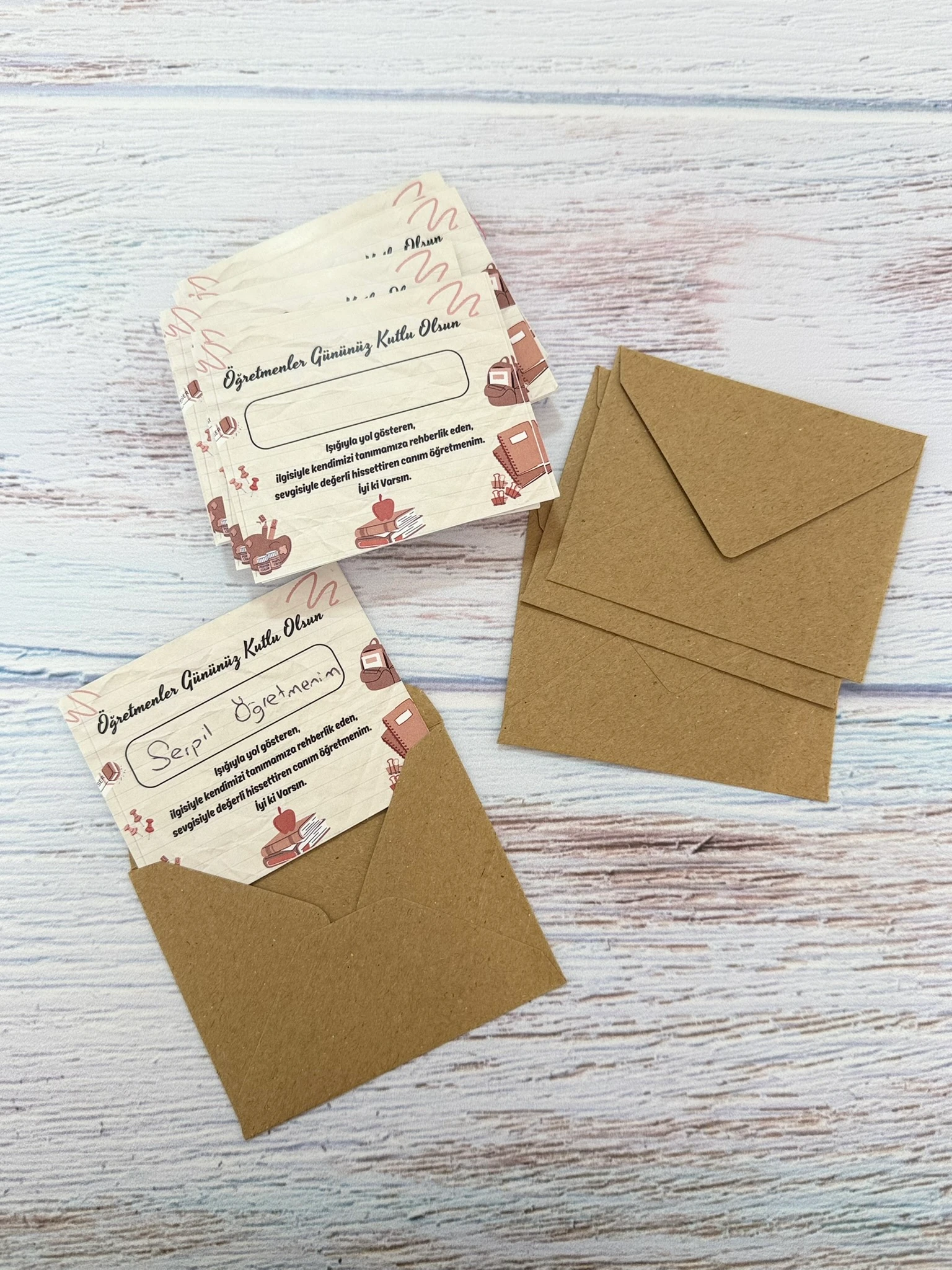 Öğretmenler Günü Zarf-Kart 30lu