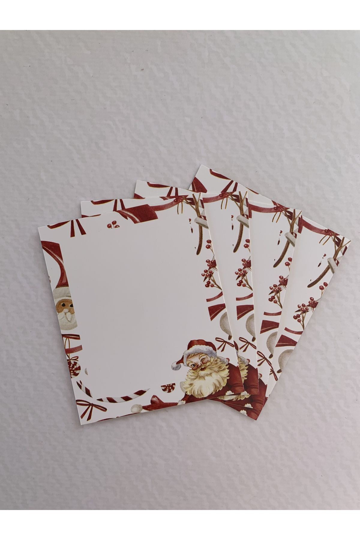 Yılbaşı-Yeni Yıl Not / Teşekkür / Zarf Kartı 6,7-8,2 cm. Noel Baba Model-30 Adet