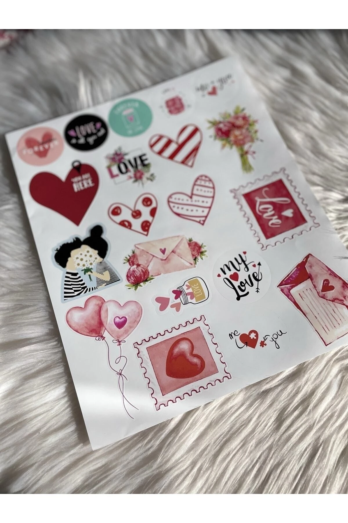 Sevgililer Günü Etiket Seti - (2 SET / 40 ADET STİCKER)