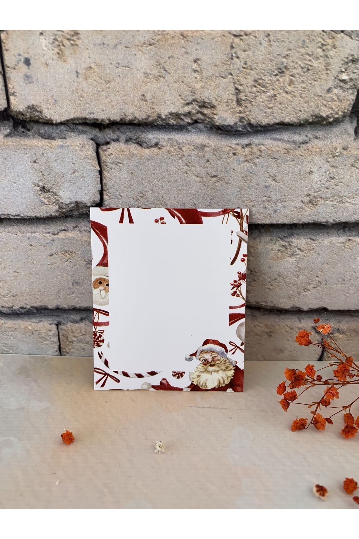 Yılbaşı-Yeni Yıl Not / Teşekkür / Zarf Kartı 6,7-8,2 cm. Noel Baba Model-30 Adet