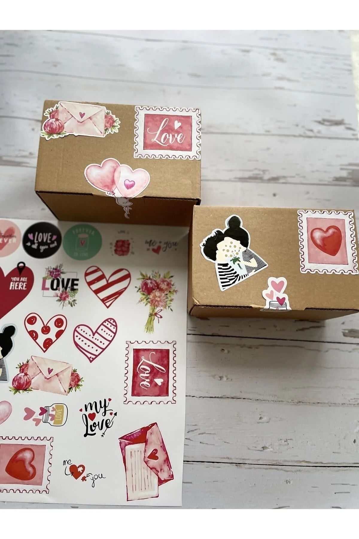 Sevgililer Günü Etiket Seti - (2 SET / 40 ADET STİCKER)