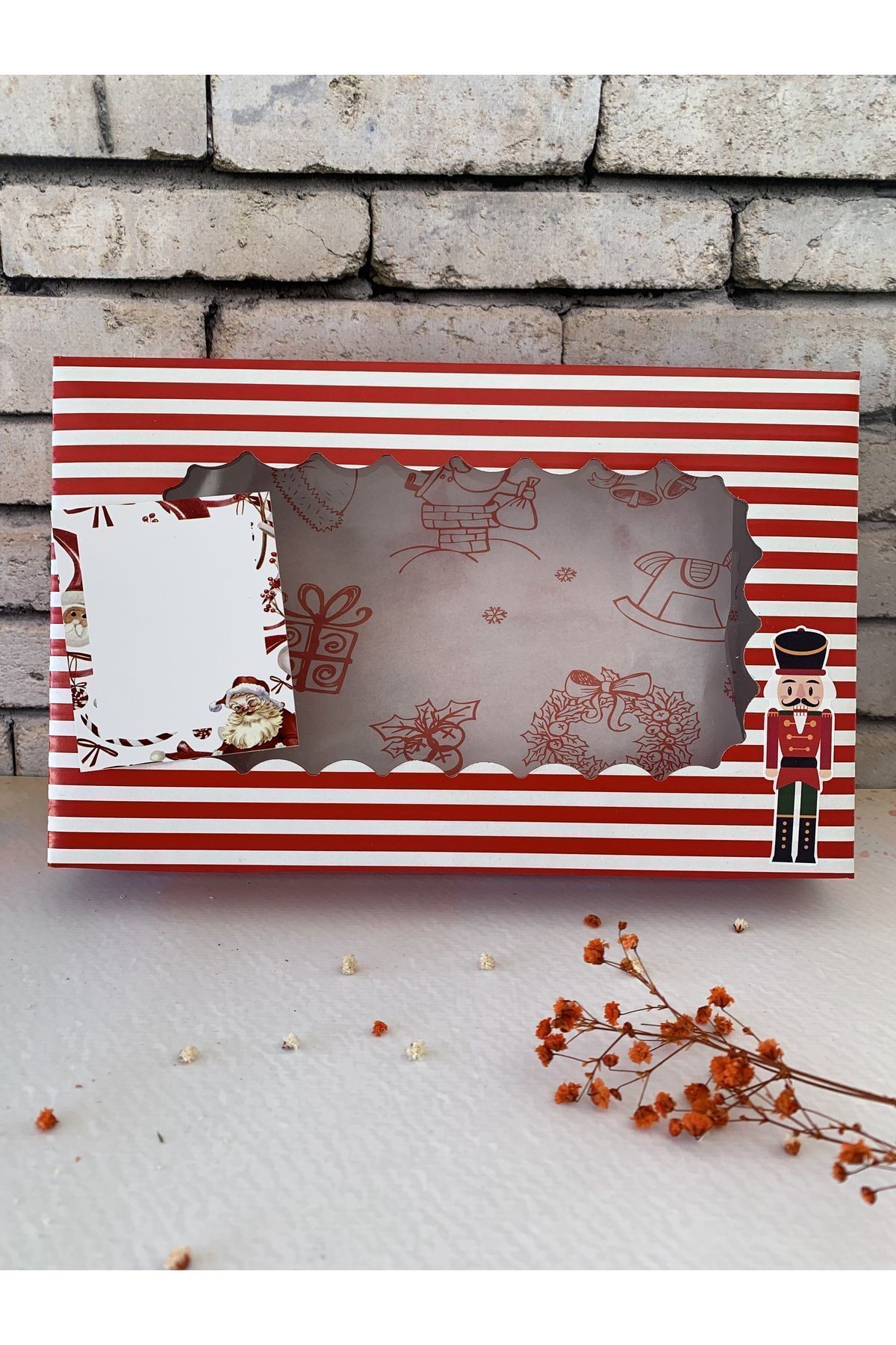 Yılbaşı-Yeni Yıl Not / Teşekkür / Zarf Kartı 6,7-8,2 cm. Noel Baba Model-30 Adet