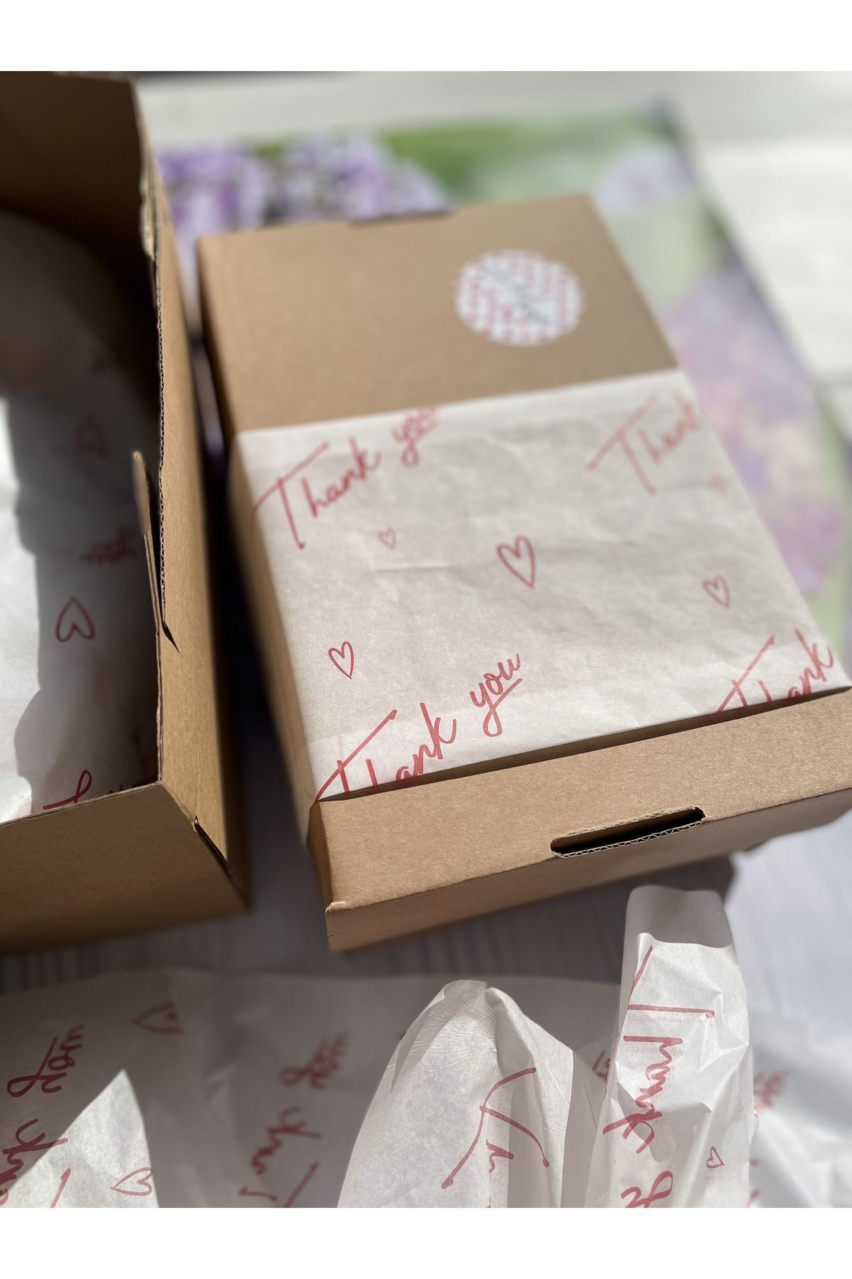 Thank You - Kırmızı Baskılı Pelur Kağıdı / Paketleme Kağıdı - 20 Adet - 50 Adet - 100 Adet - 500 Adet - 1000 Adet