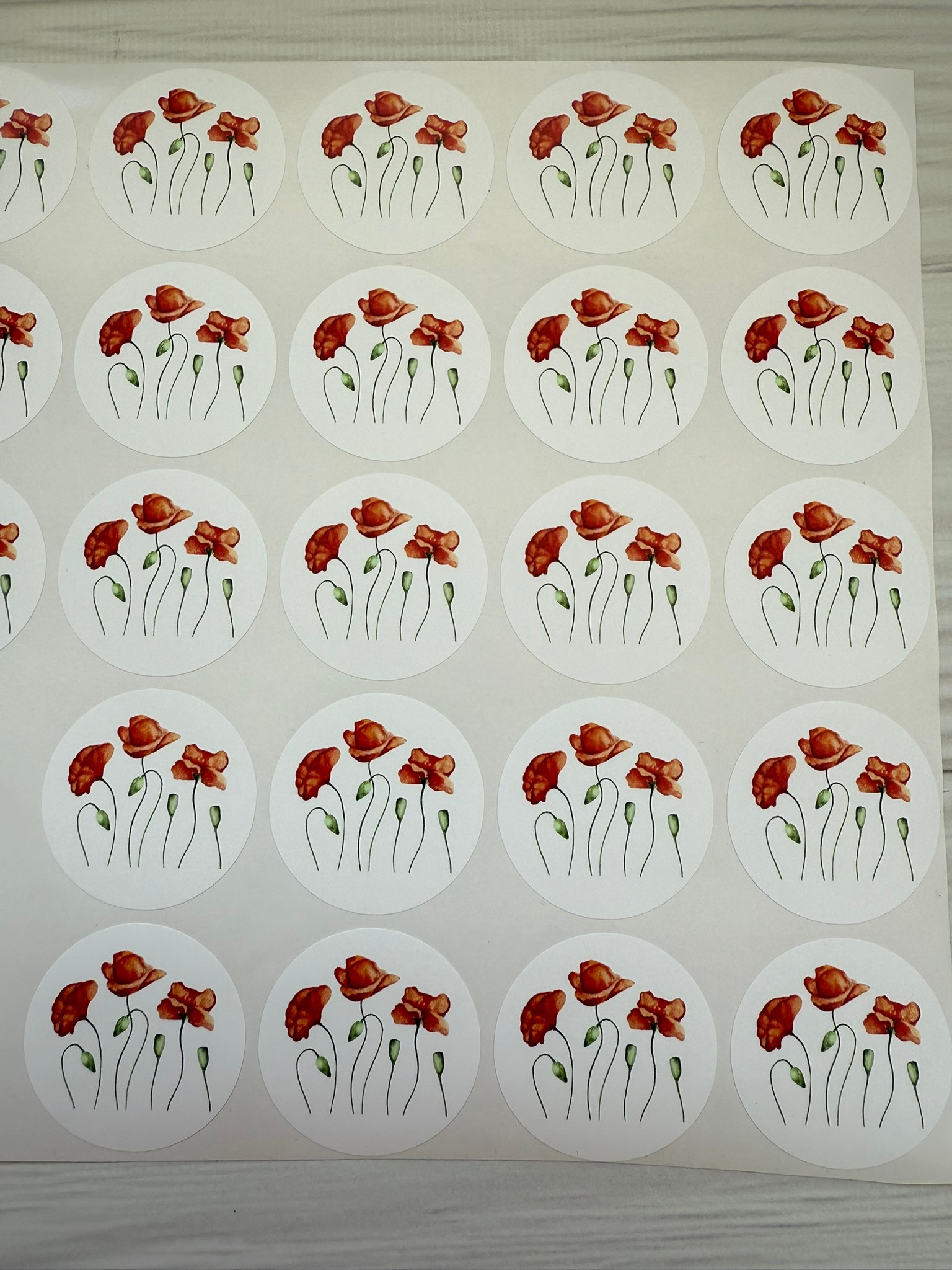 Gelincik Yapışkanlı Sticker 50li