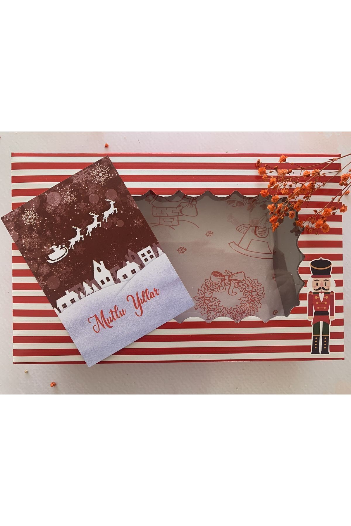 Yılbaşı-Yeni Yıl Temalı Mutlu Yıllar Teşekkür/Not Kartı - Kartpostal 30 Adet/9,5-13 cm