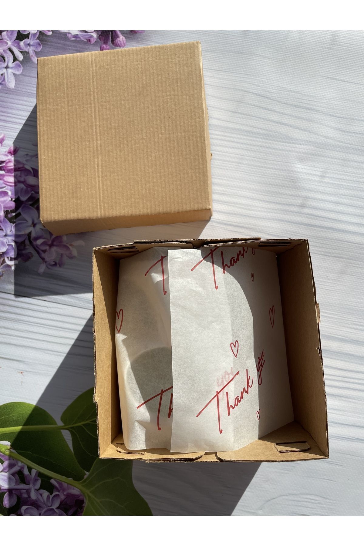 Thank You - Kırmızı Baskılı Pelur Kağıdı / Paketleme Kağıdı - 20 Adet - 50 Adet - 100 Adet - 500 Adet - 1000 Adet