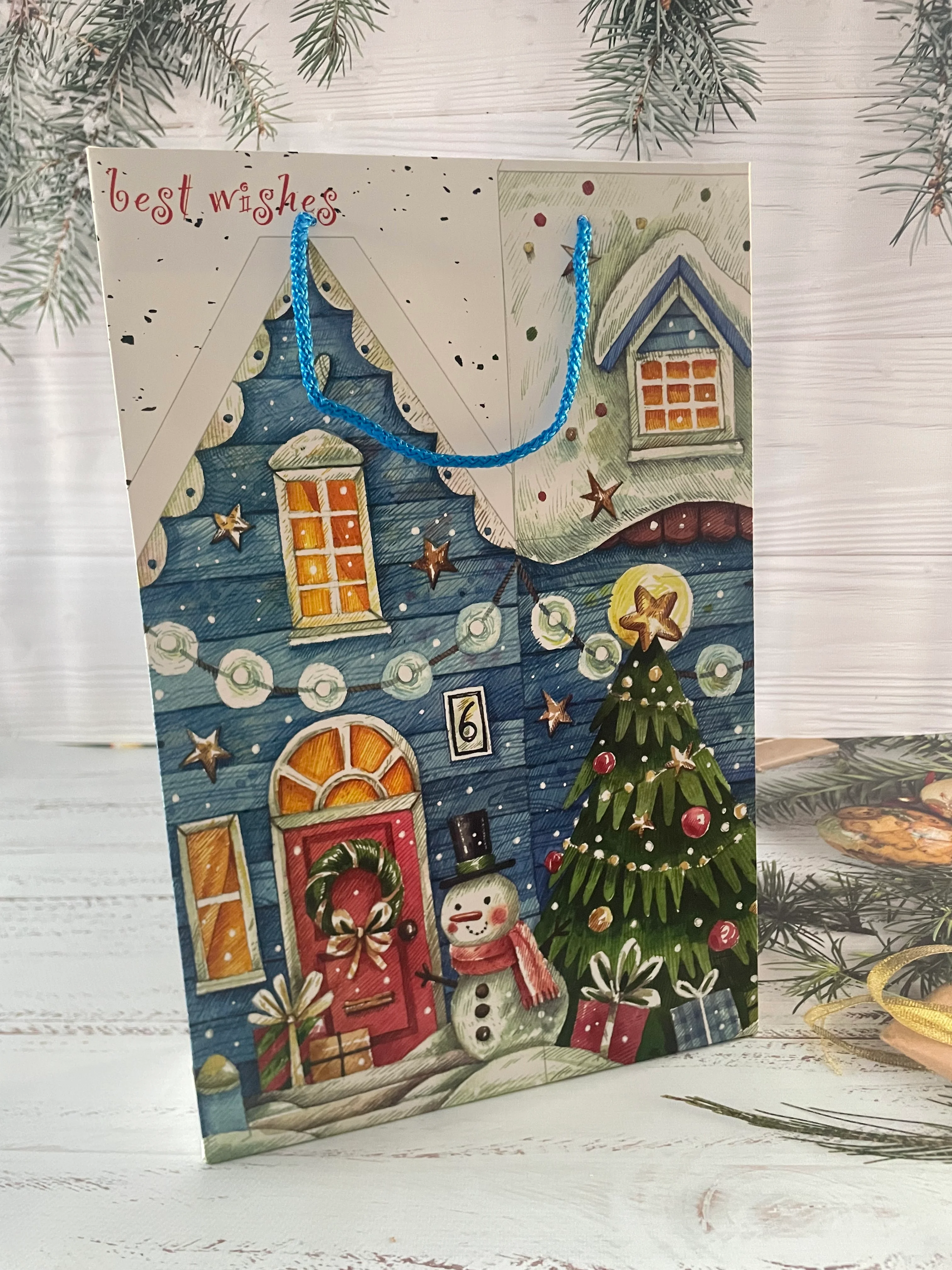 Ev Temalı Karton Çanta