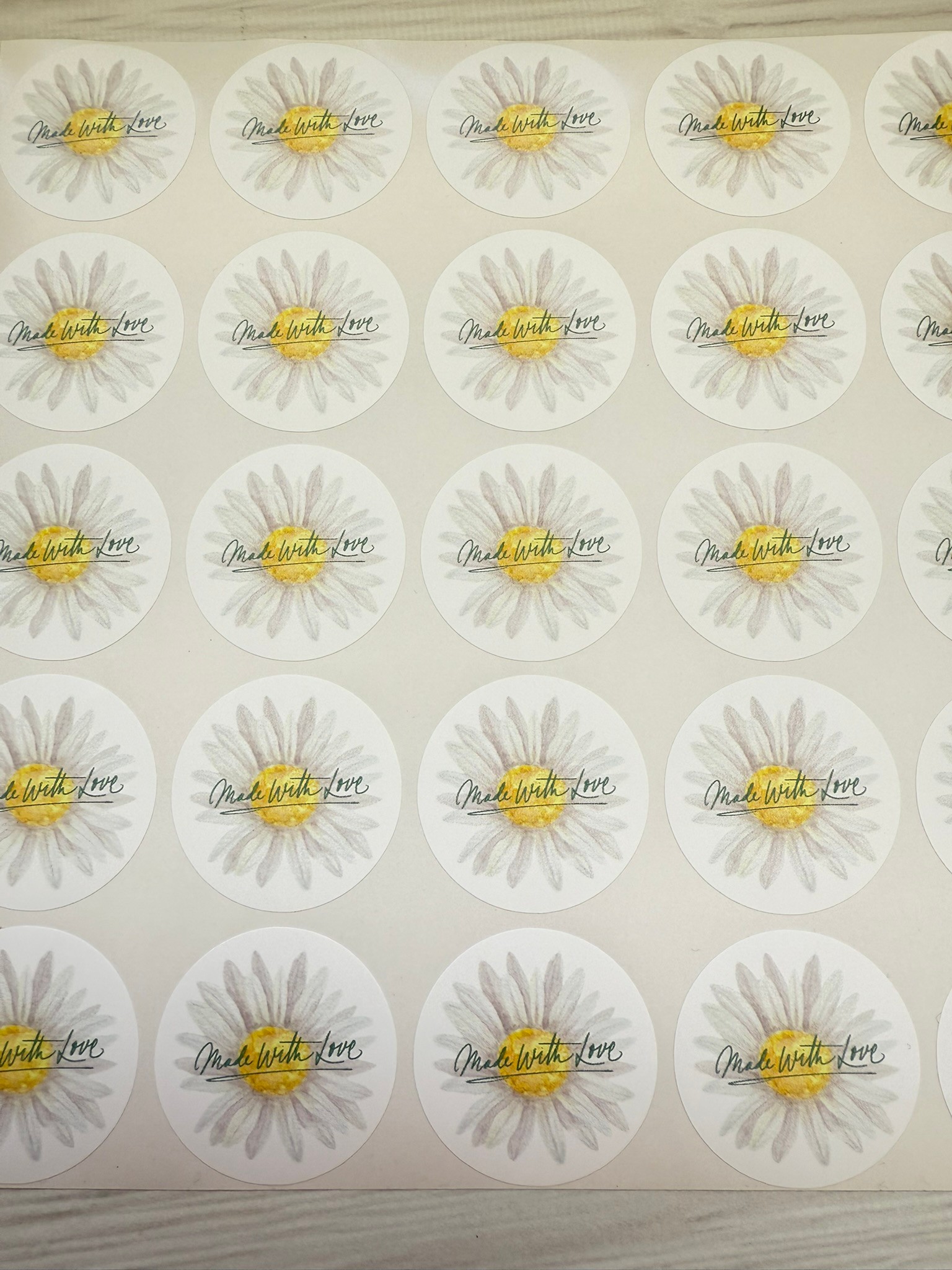 Papatya Yapışkanlı Sticker 50'li