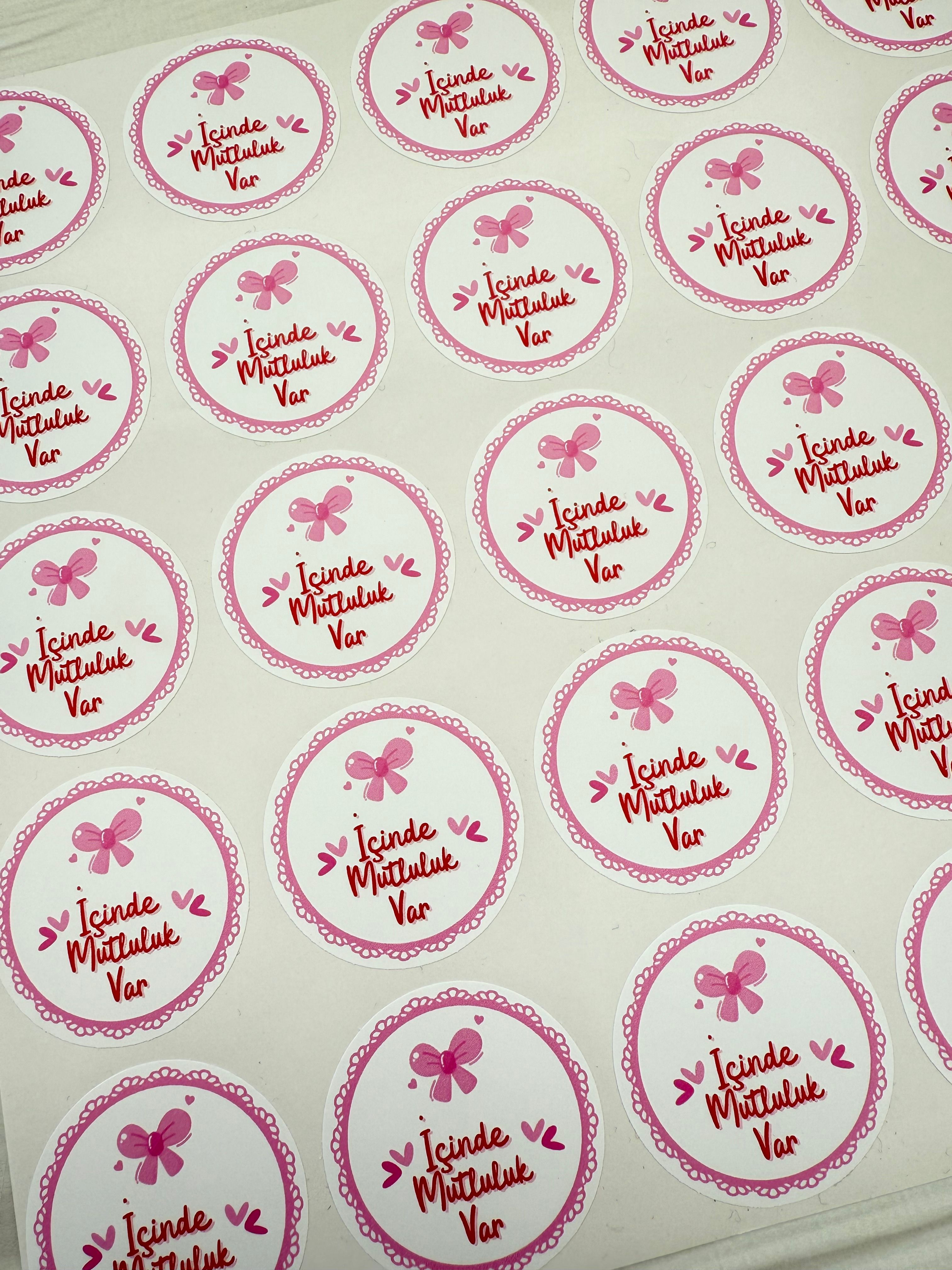 İçinde Mutluluk Sticker 50 ADET