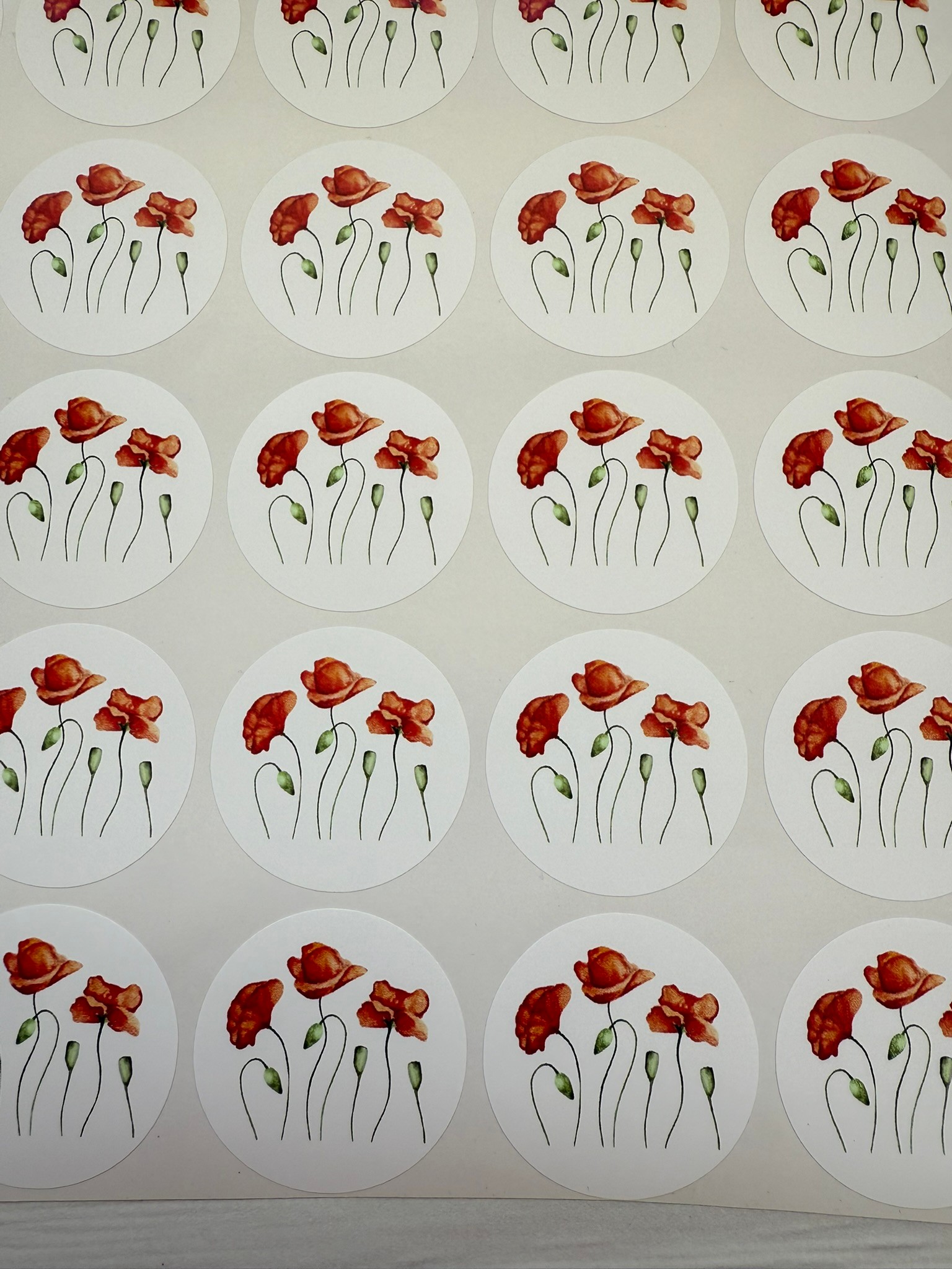Gelincik Yapışkanlı Sticker 50li