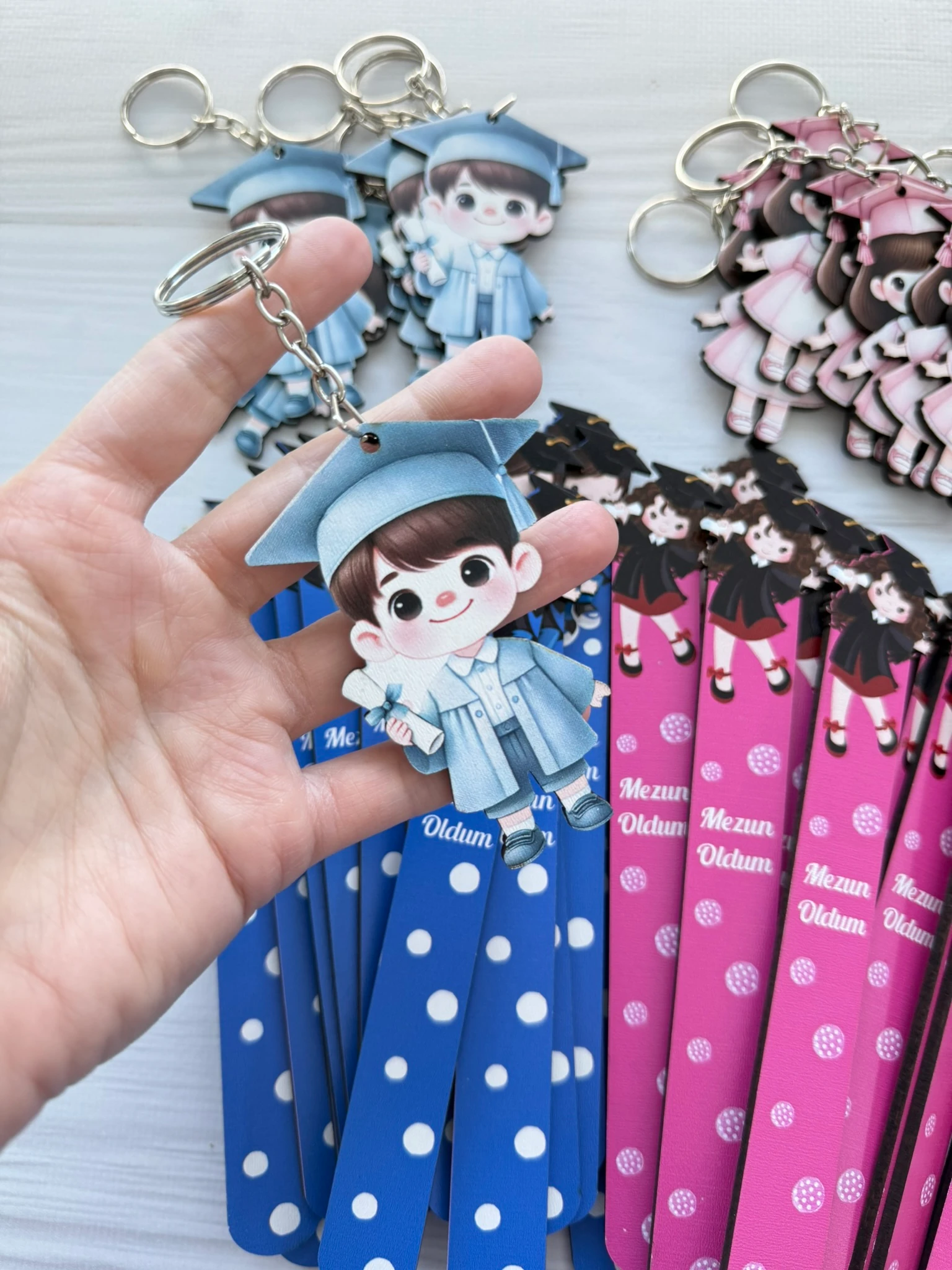 Mezuniyet Hatırası Anahtarlık Erkek Temalı