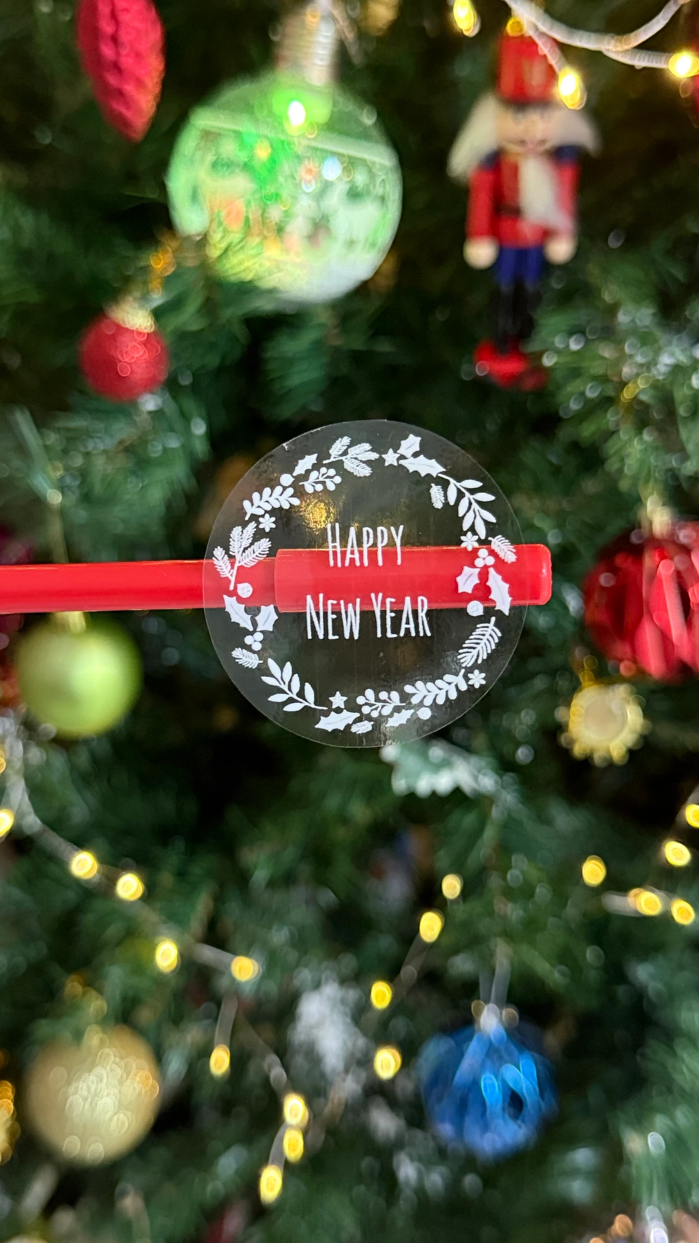 happy new year şeffaf uv baskı