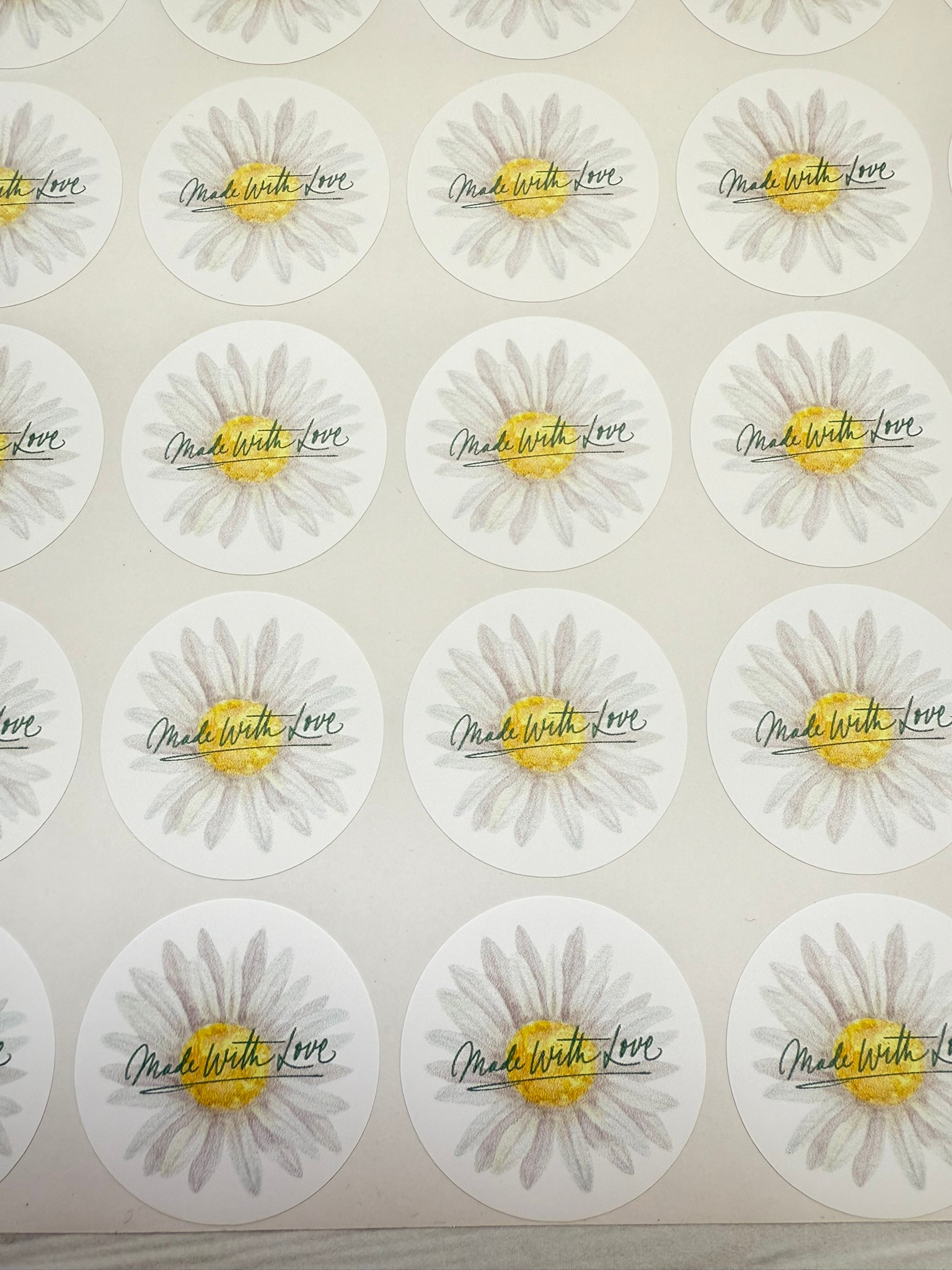 Papatya Yapışkanlı Sticker 50'li