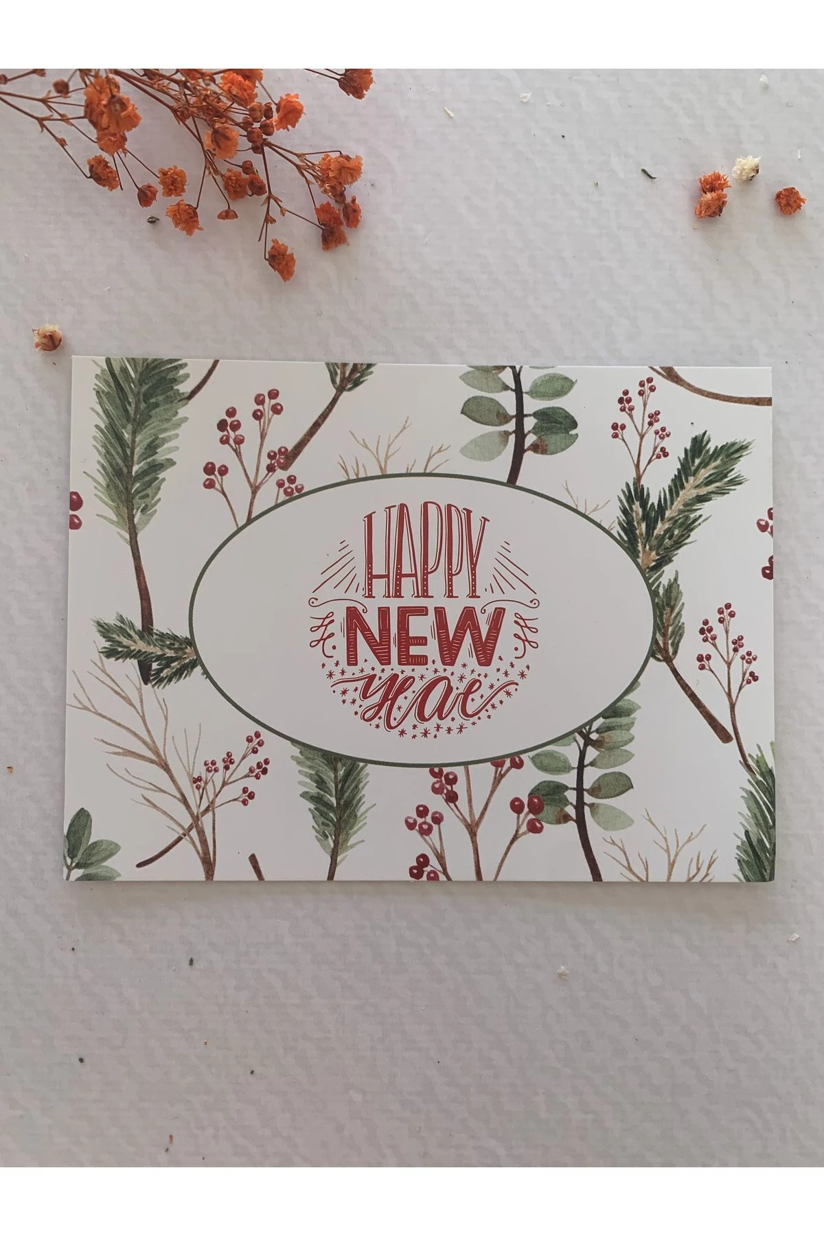 Yılbaşı -Yeni Yıl Teşekkür / Not Kartı 9,5-13 cm. Happy New Year - 30 Adet