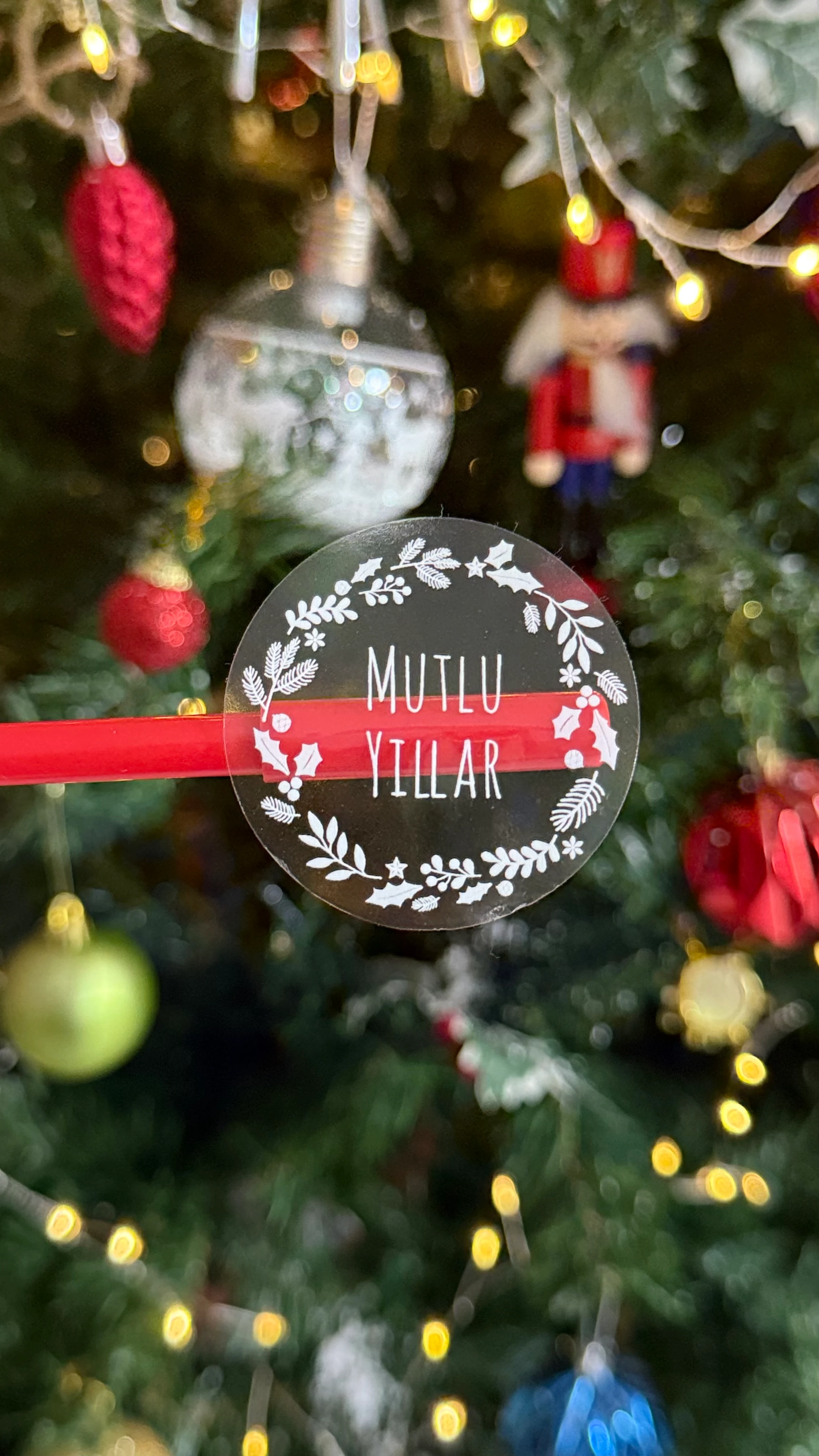 mutlu yıllar şeffaf uv baskı etiket