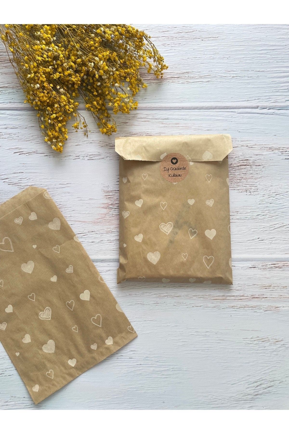 Beyaz Kalpli Kraft Zarf Paket - Hediye Paketi - 11x20 cm. 20 Adet