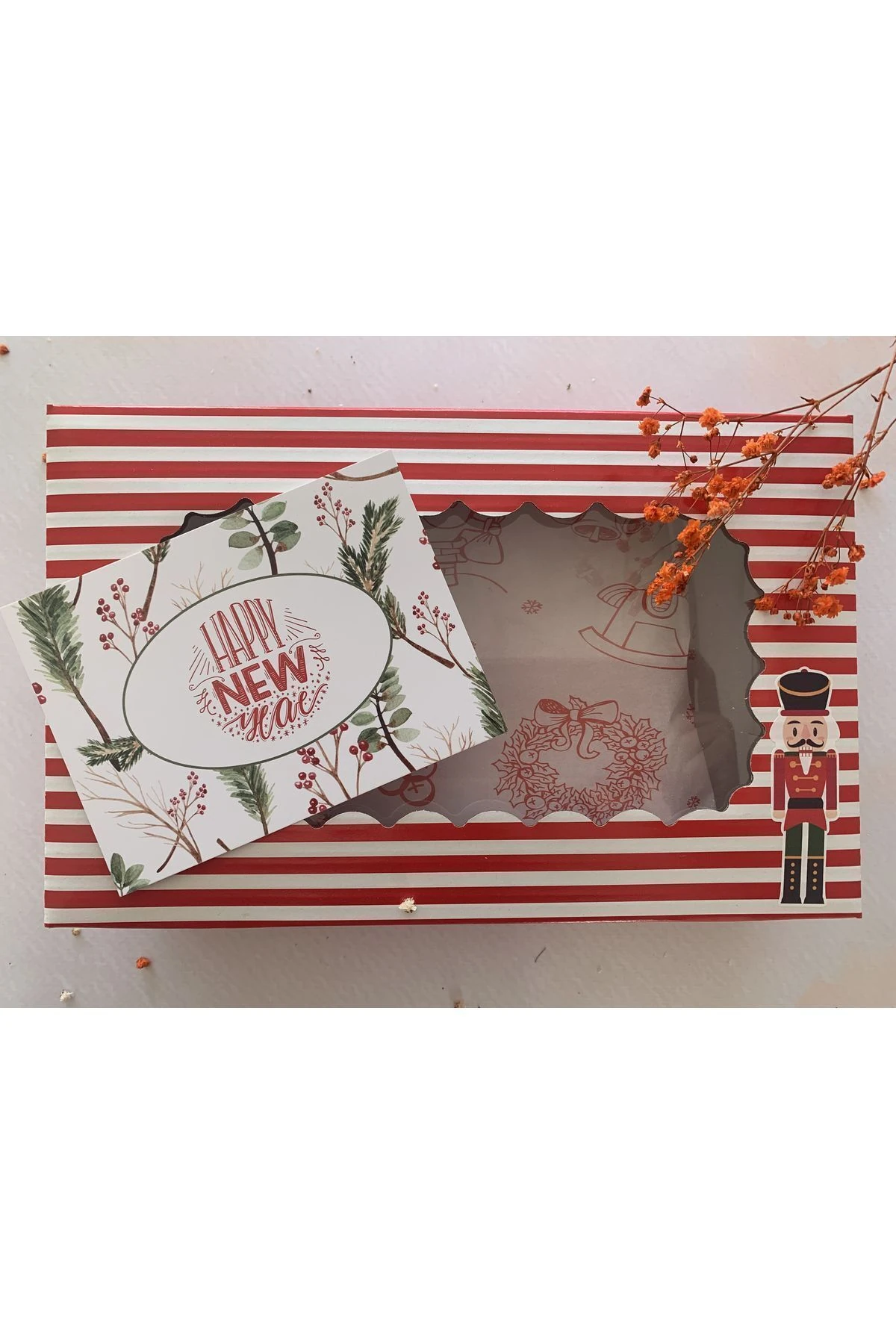 Yılbaşı -Yeni Yıl Teşekkür / Not Kartı 9,5-13 cm. Happy New Year - 30 Adet