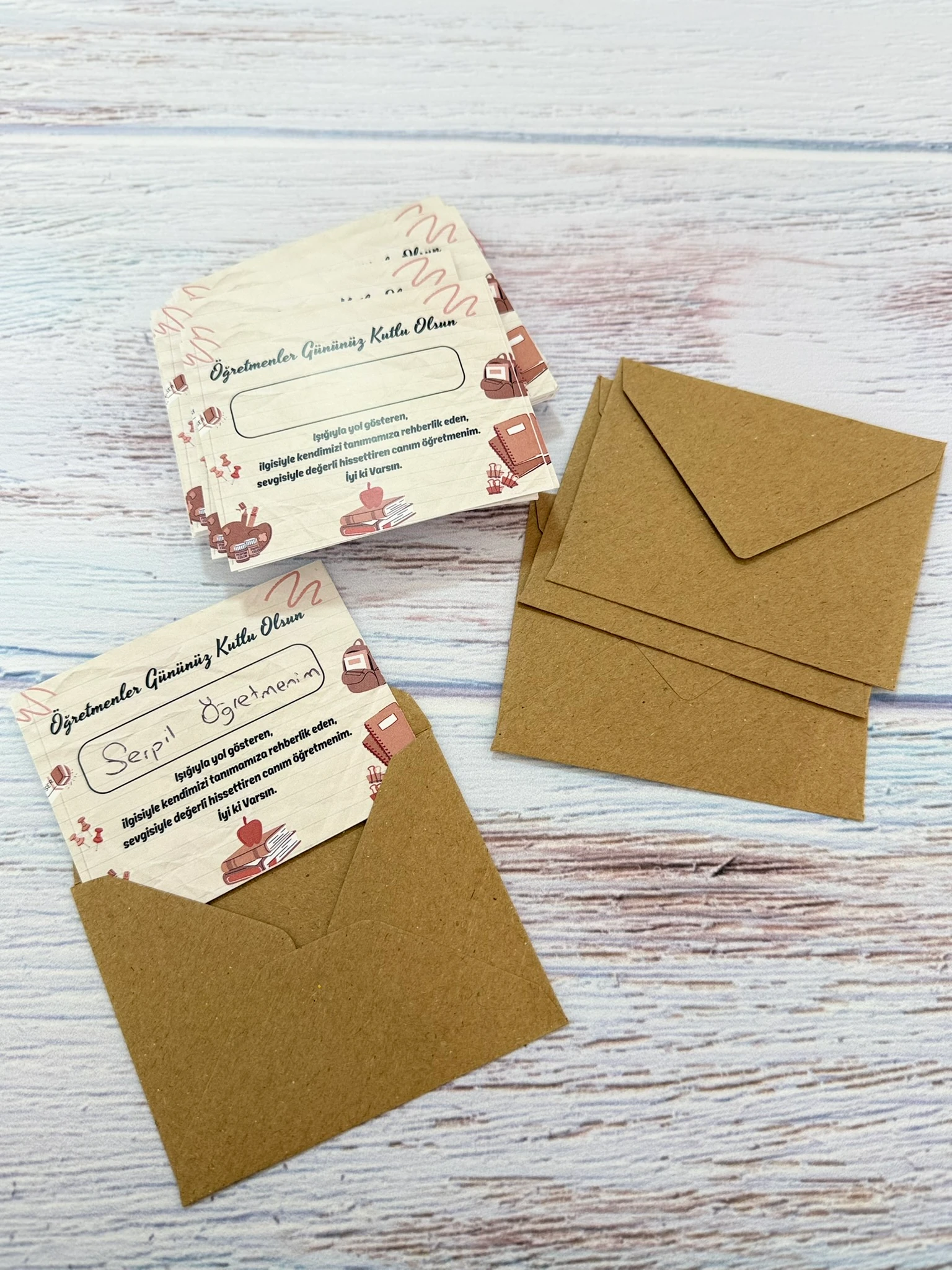 Öğretmenler Günü Zarf-Kart 30lu