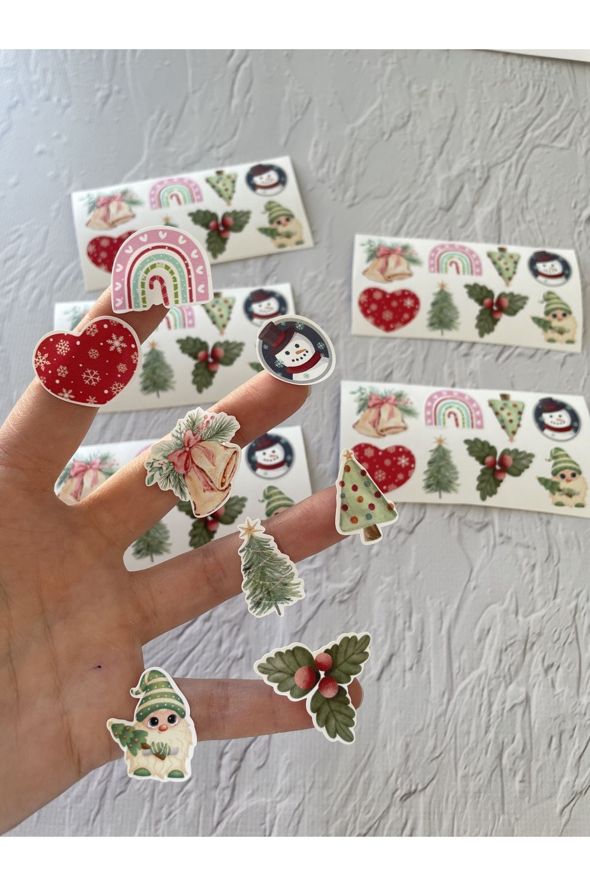 Yeni Yıl Temalı Mini Opak Sticker Set / Telefon-Notebook-Laptop Etiketi