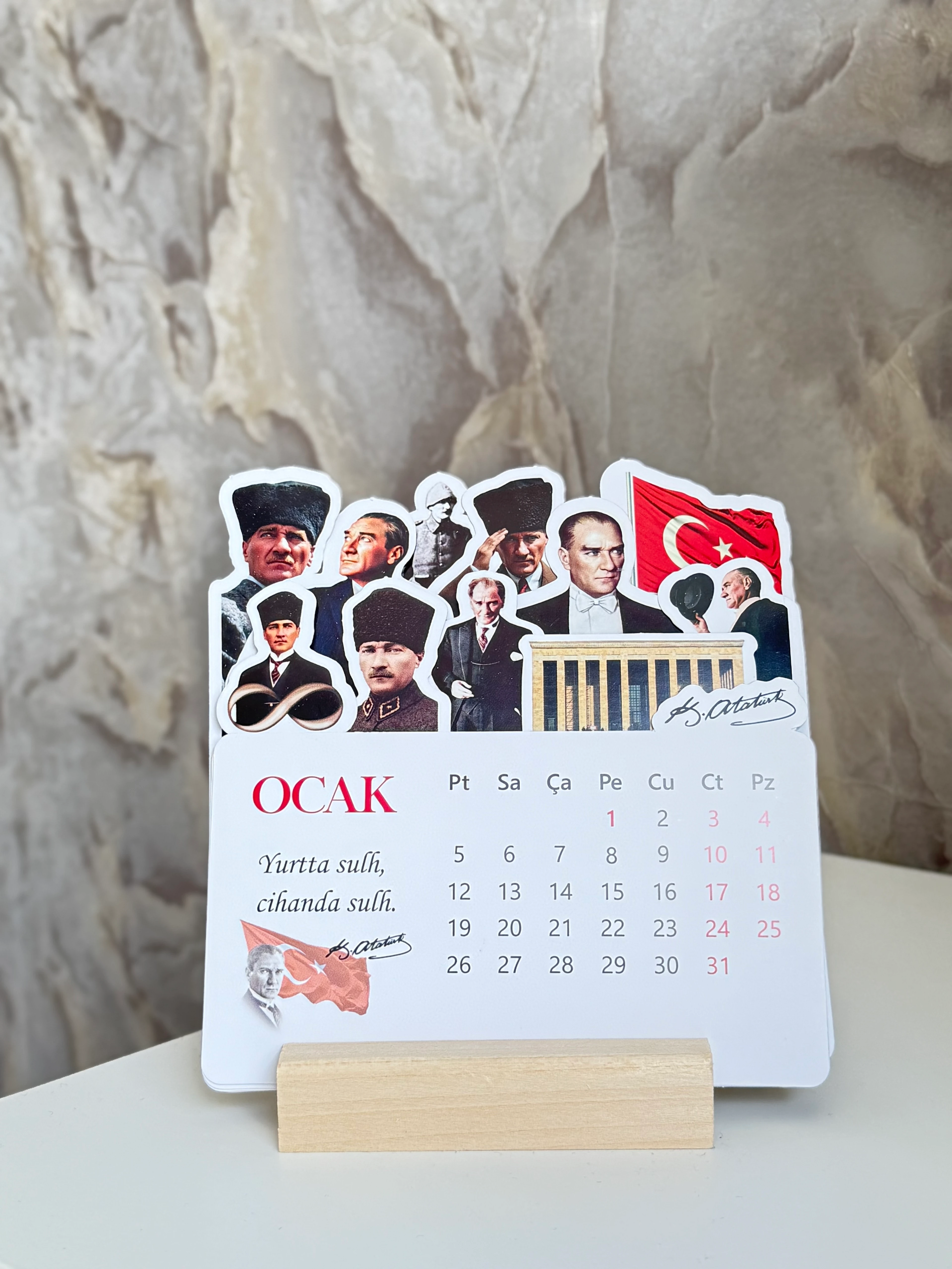 2026 Atatürk Temalı Masa Takvimi