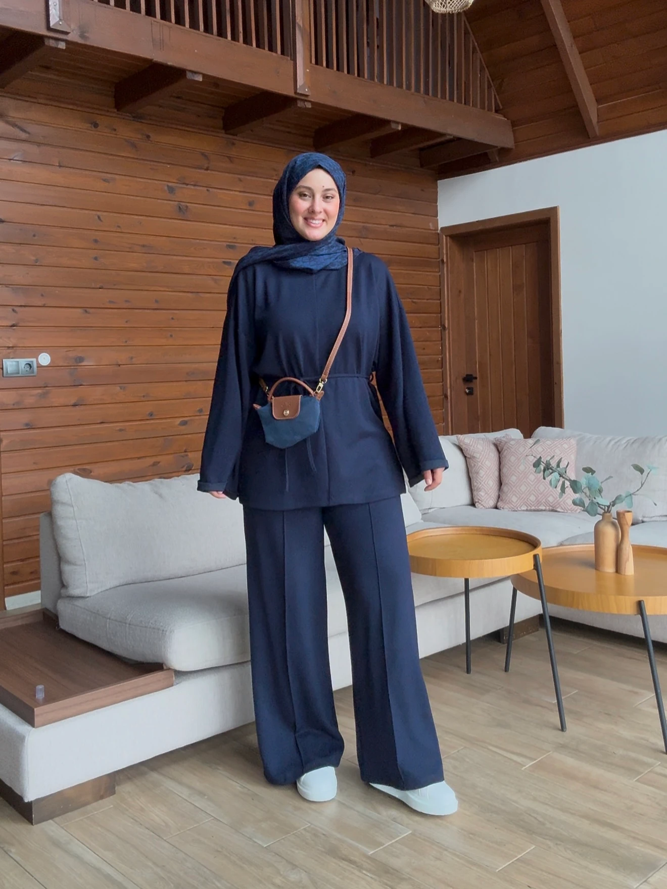 Bel Bağcıklı Oysho Kumaş Takım- Lacivert