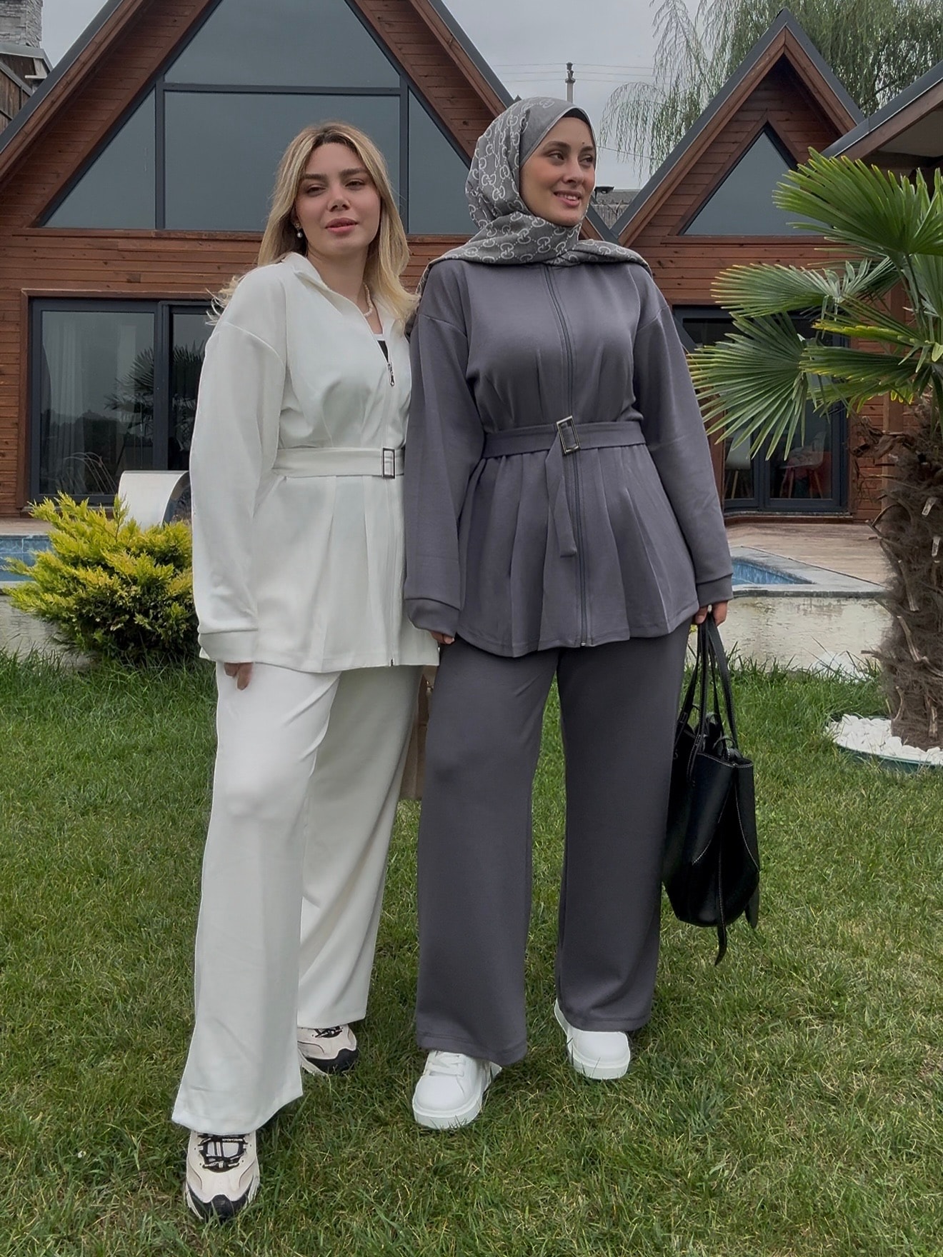Kemerli Oysho Kumaş Takım - Gri