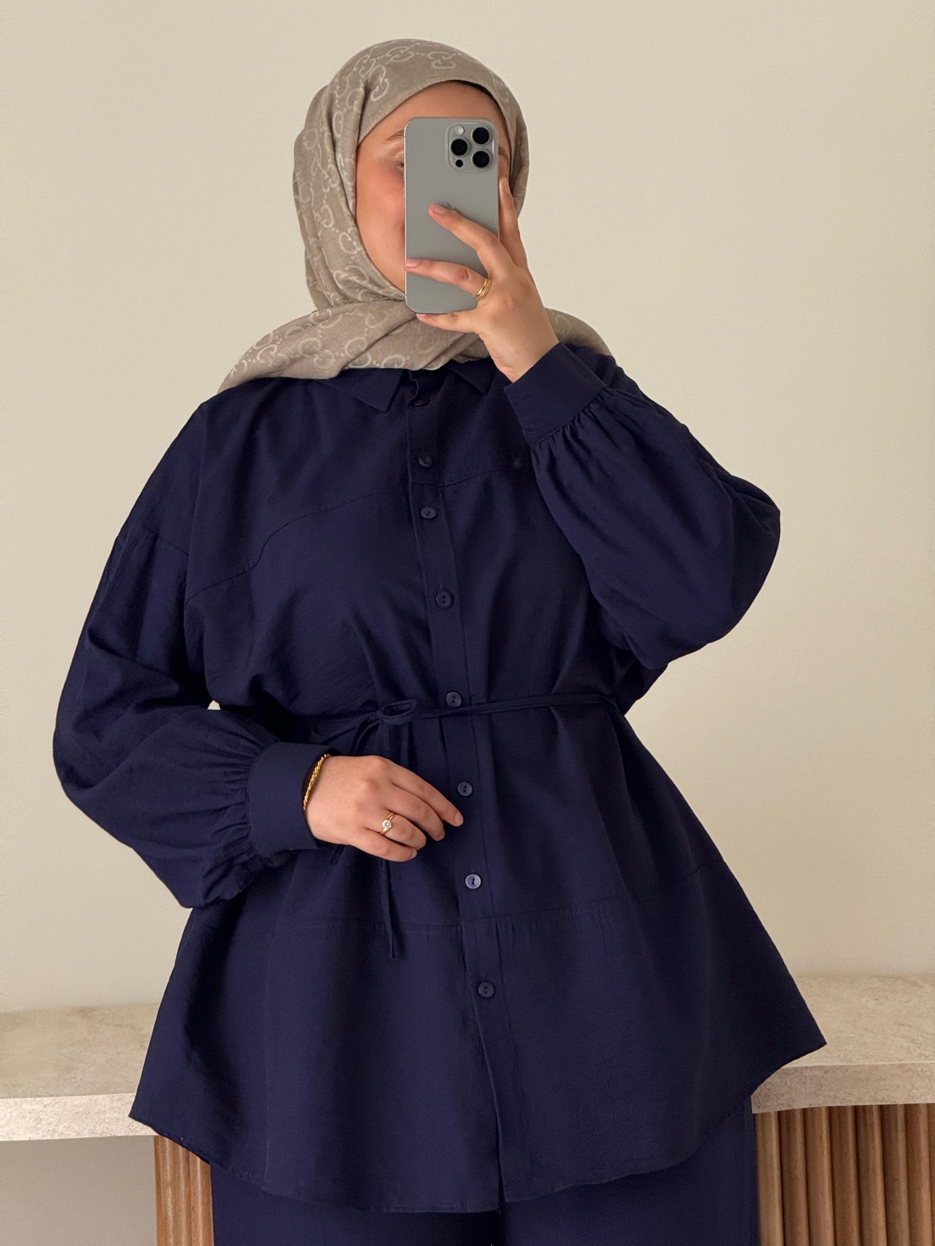 SARA ÇİLEK KUMAŞ İKİLİ TAKIM LACİVERT