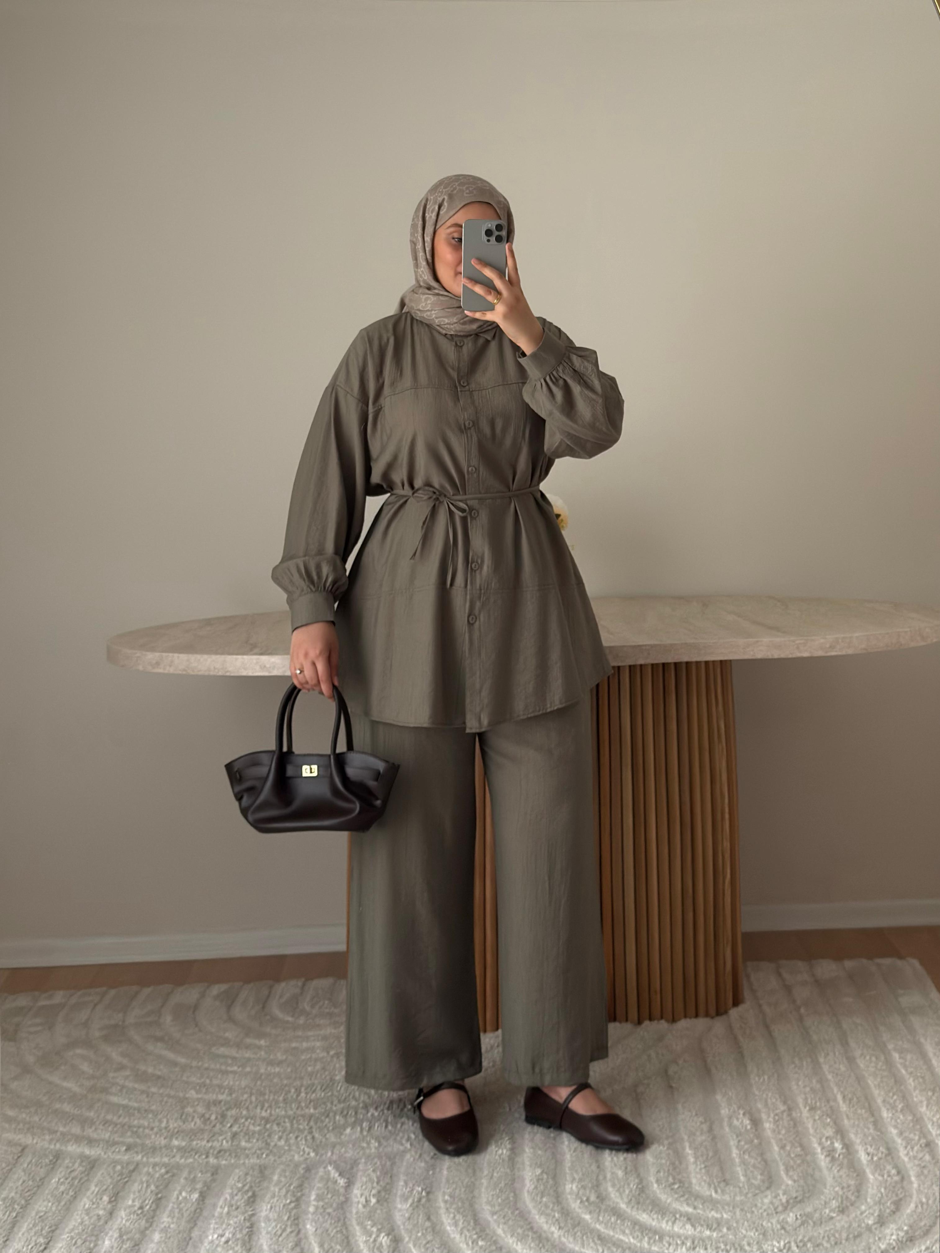SARA ÇİLEK KUMAŞ İKİLİ TAKIM YEŞİL 